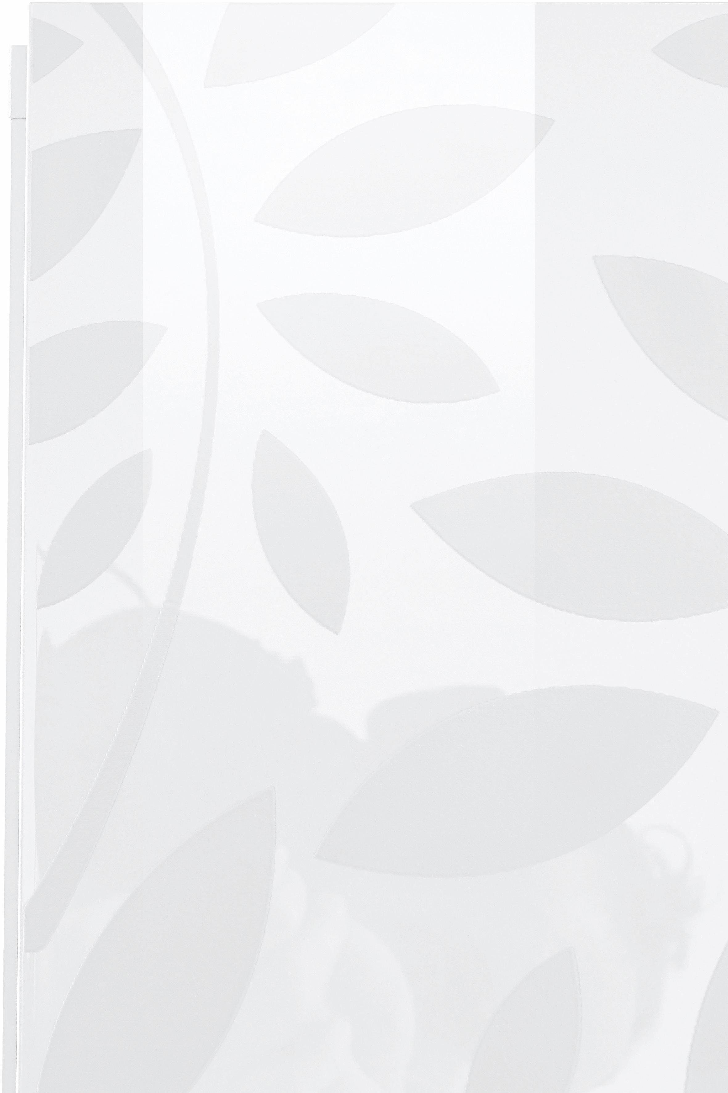 Miro Stauraumvitrine Weiß Hochglanz cm dekorativem Siebdruck Siebdruck mit 166 Lack Höhe LC Stauraumvitrine, mit