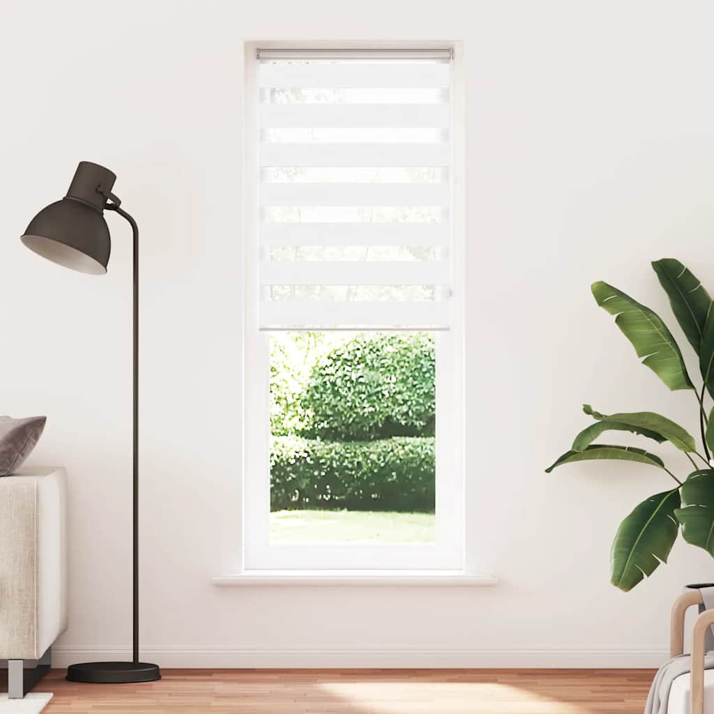 Rollo Doppelrollo Weiß 70x200 cm Stoffbreite 65,9 cm Polyester, vidaXL – Bild 2 von 5