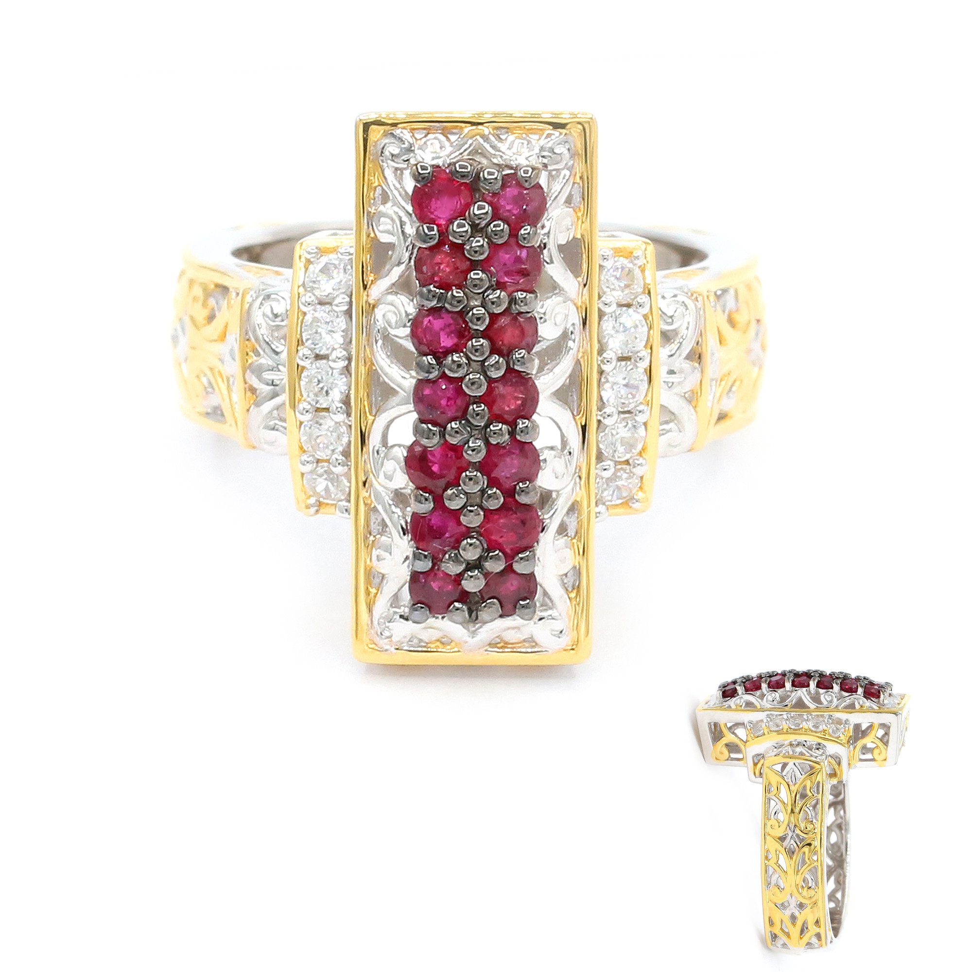 Cavill Silberring Ring aus Sterlingsilber mit burmesischem Rubin (1-tlg)