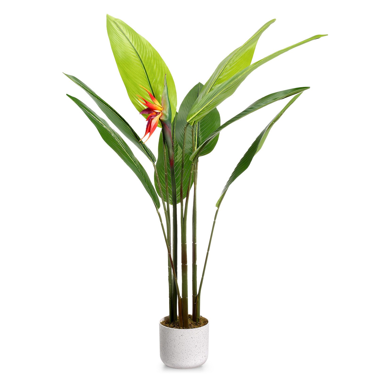 Kunstpflanze Künstliche Paradiesvogel Pflanze mit Topf Groß Kunstpalme für günstig online kaufen