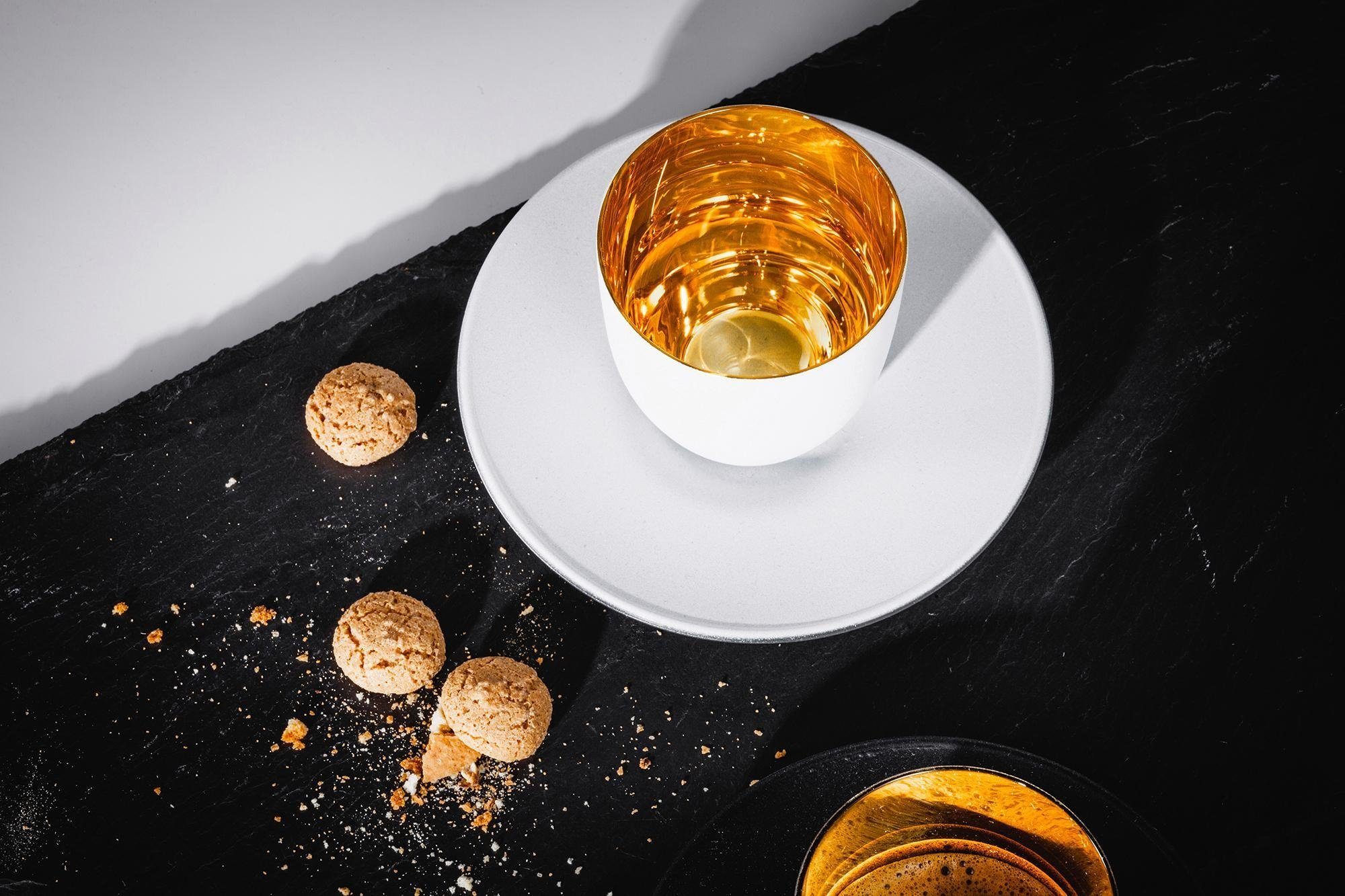 Eisch Germany Espressoglas Cosmo gold, 2-tlg., Kristallglas, Echtgold, handgefertigt, bleifrei, 100 ml, 2-teilig, Made in Germany