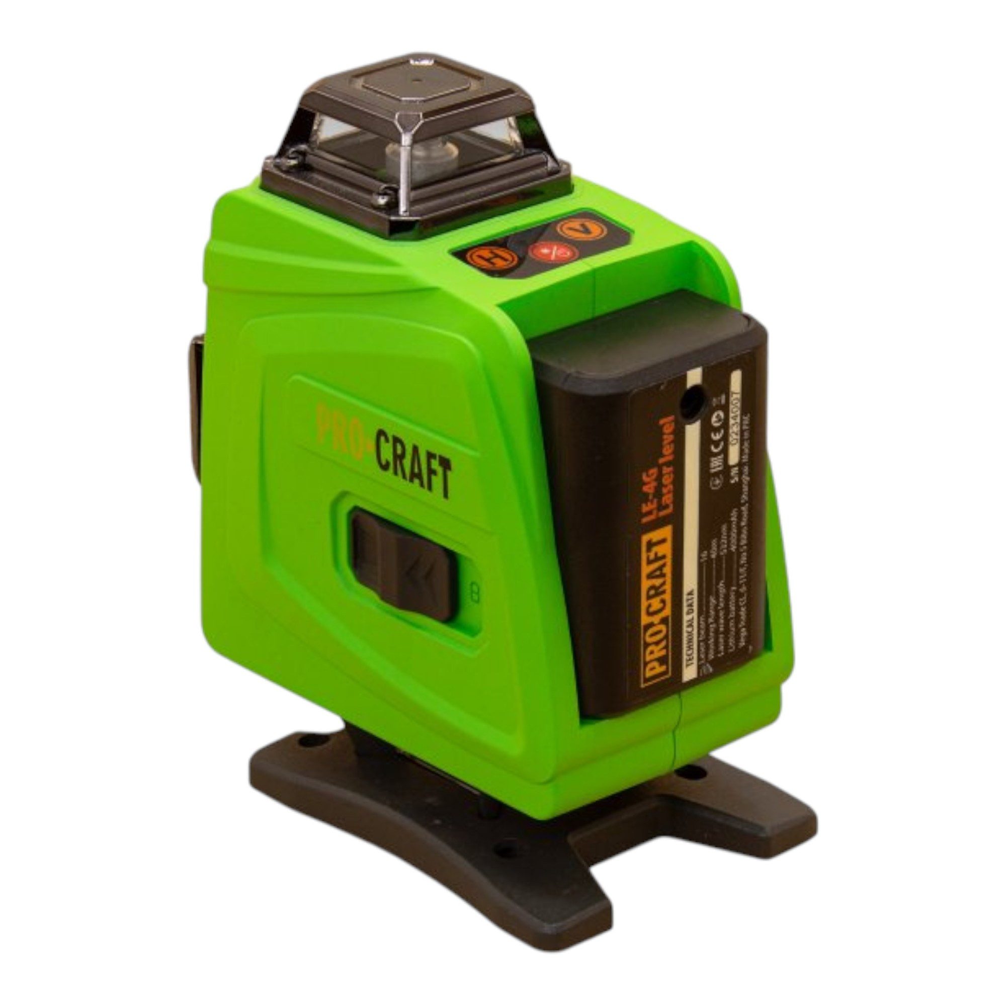 PRO CRAFT Kreuzlinienlaser LE-4G Akku Linien-/ Kreuzlinienlaser Set 3,7 V 40 m grün inkl. Zubehör