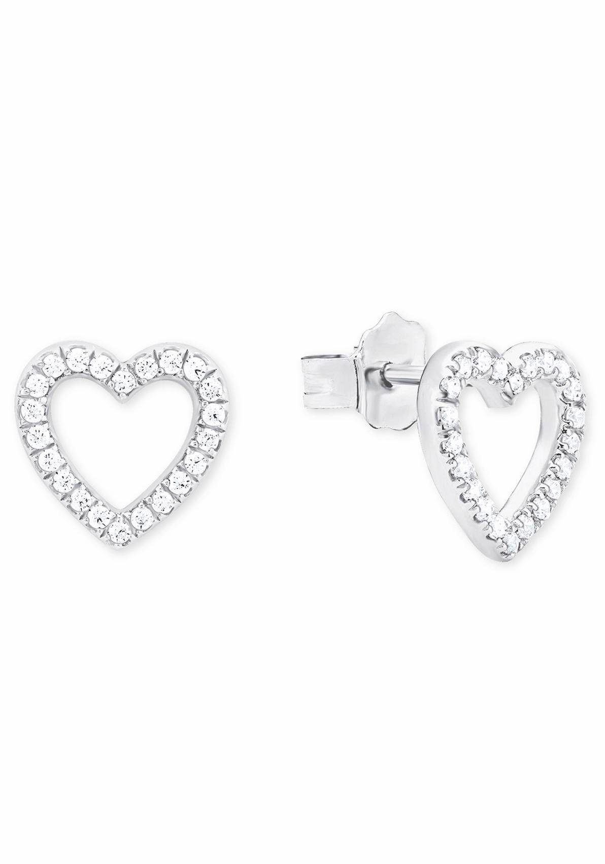 s.Oliver Paar Ohrstecker Herz, mit Zirkonia (synth)