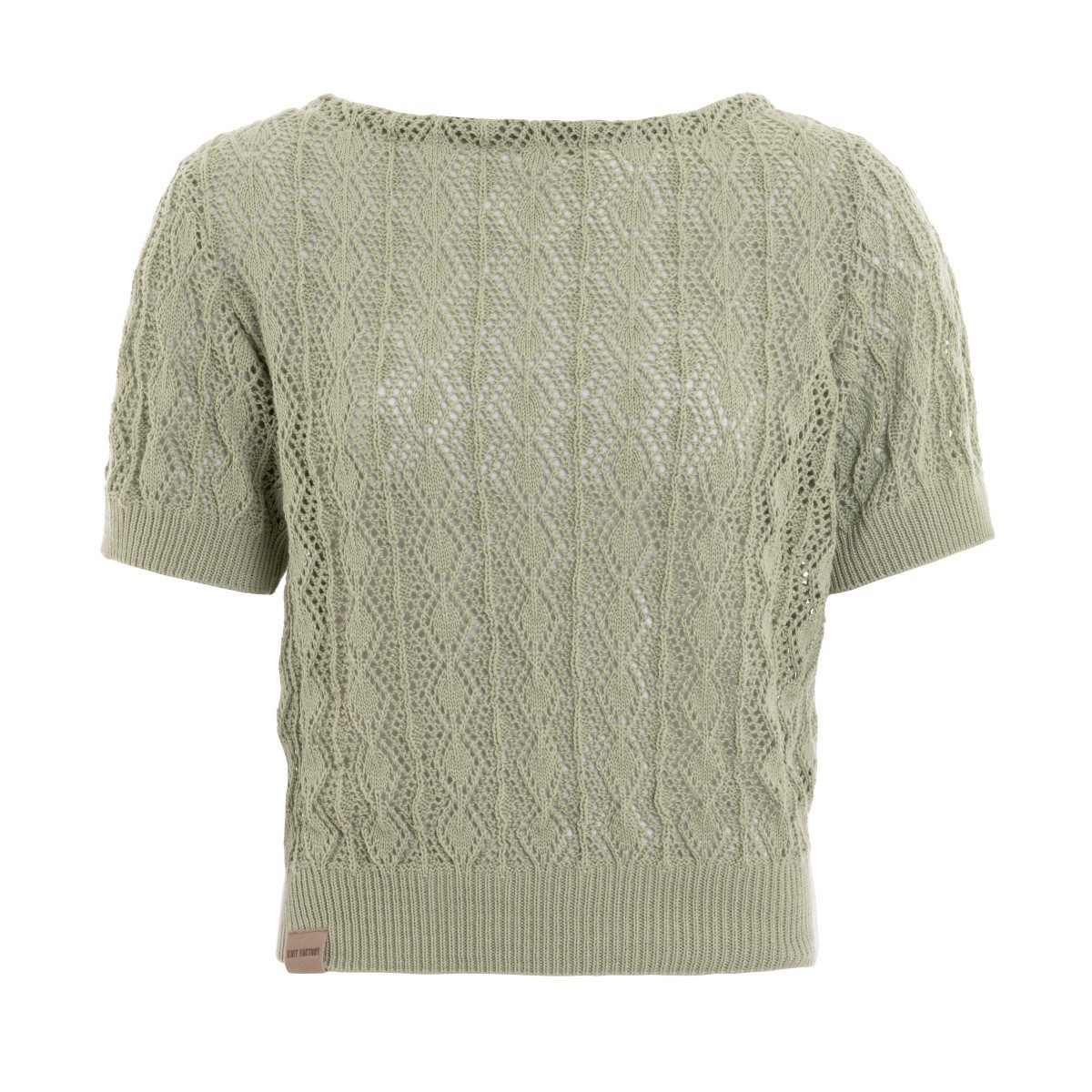 Knit Factory Strickpullover Nomi Olive Mist 36 38 Grün 36/38 (1-tlg) Mix, Modell Nomi, für Frühjahr, Sommer