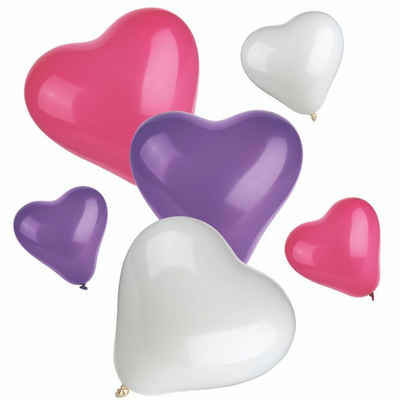 PAPSTAR Luftballon 12 Luftballons farbig sortiert "Heart" small + medium