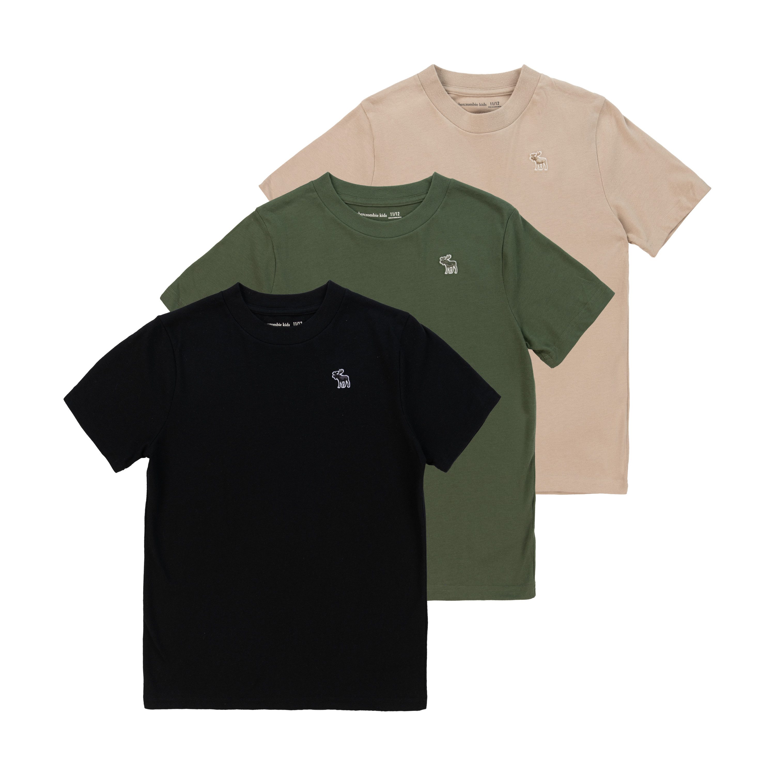 Abercrombie Kids T-Shirt (Packung, 3-tlg) mit kleiner Stickerei