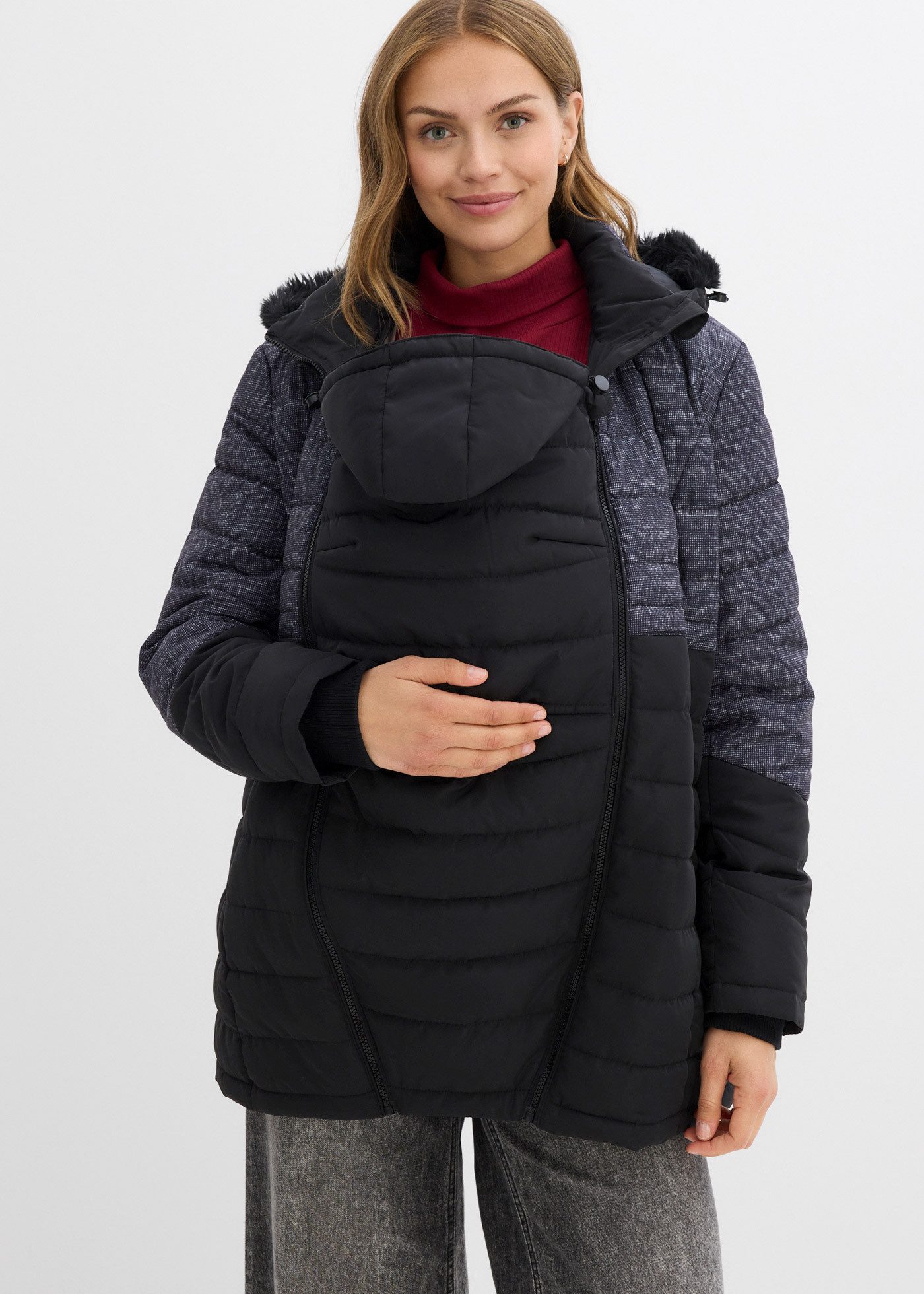 bonprix Umstandsmantel Wattierte 3-in-1 Umstandsjacke