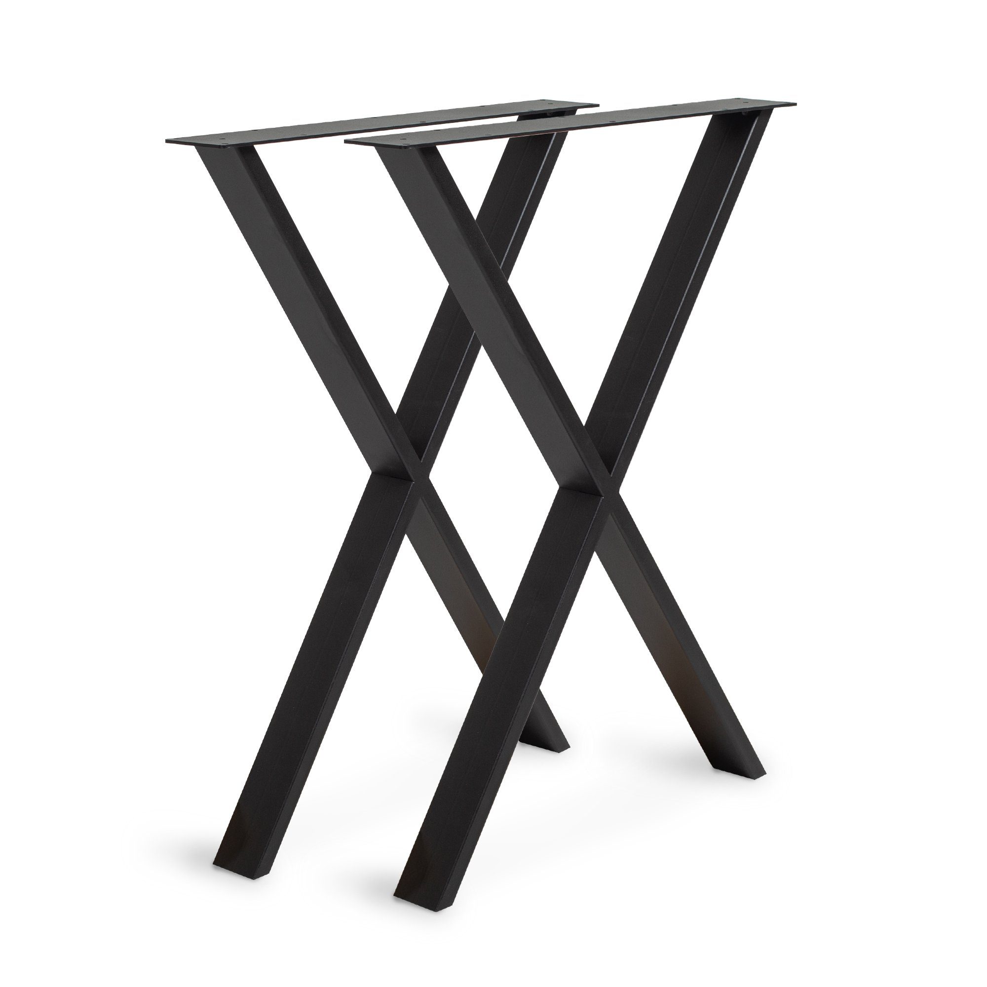 Rikmani Tischgestell Metallfüße 2 Stück Tischbeine Metall für Esstisch, Schreibtisch, Couch SR 46 - Schwarz