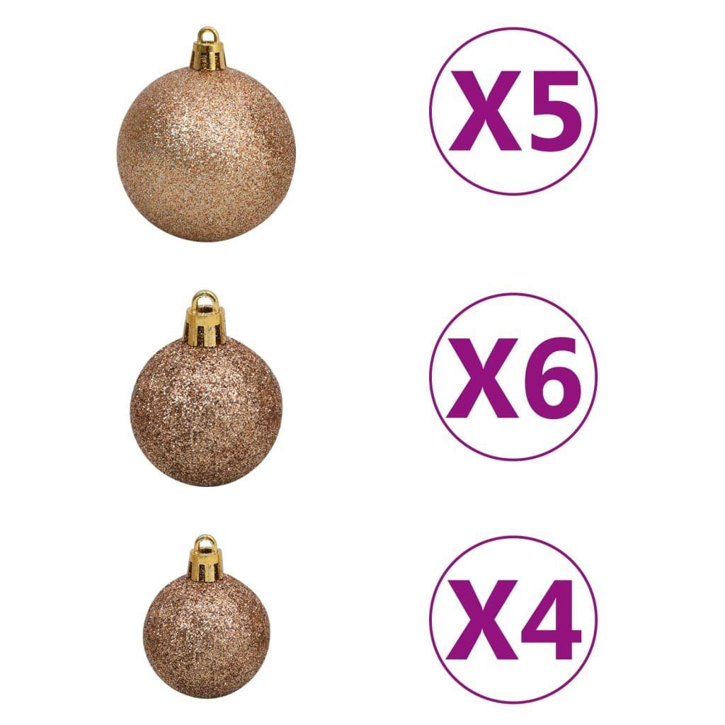 vidaXL Christbaumschmuck Weihnachtsgirlande mit m Rose & Kugeln 5 Grün (1-tlg) PVC LEDs