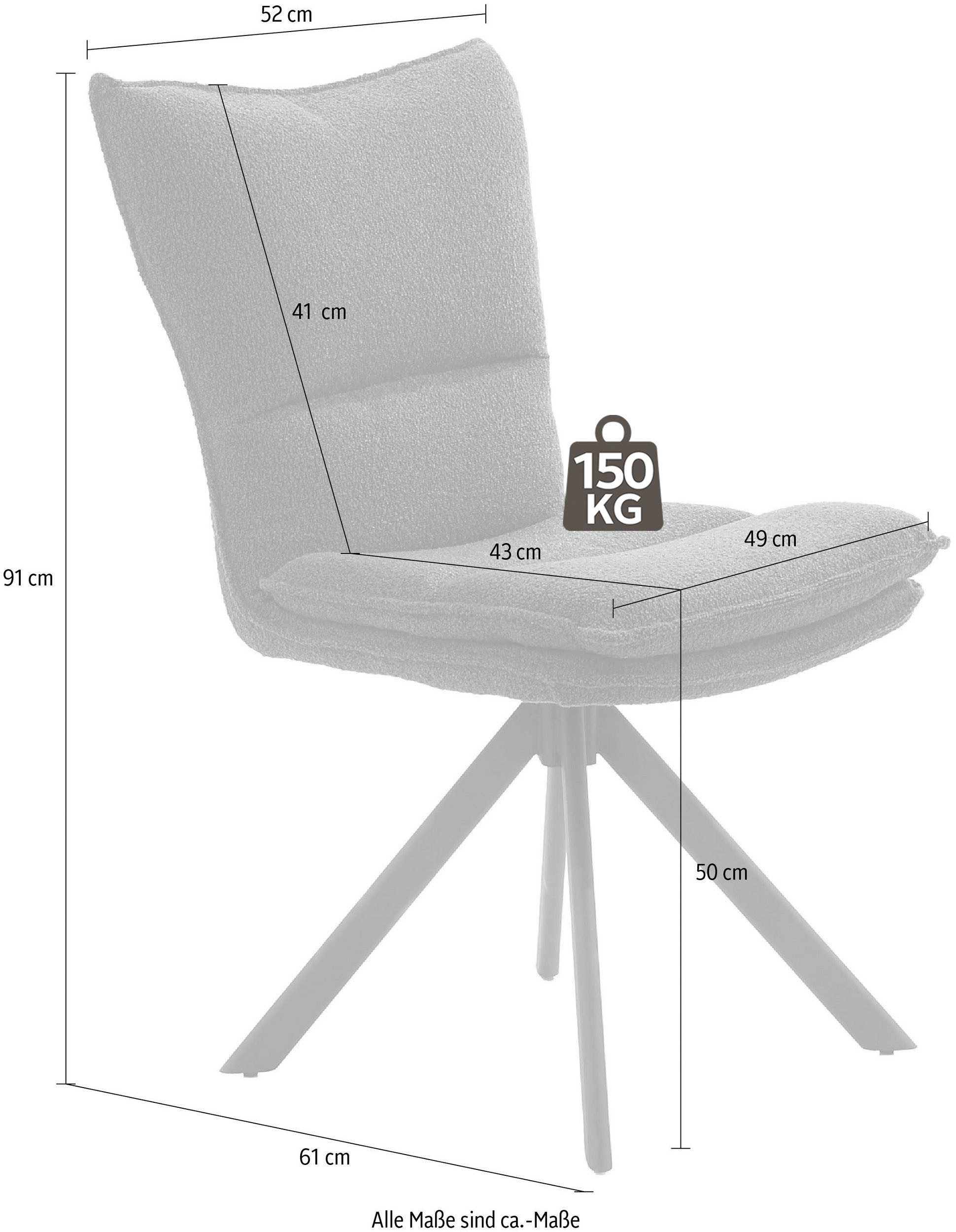 Jockenhöfer Gruppe Drehstuhl Florina (Set, 4 St), 4-Fuss-Stuhl, inklusive Drehfunktion (360), bis 150kg belastbar – Bild 4 von 4