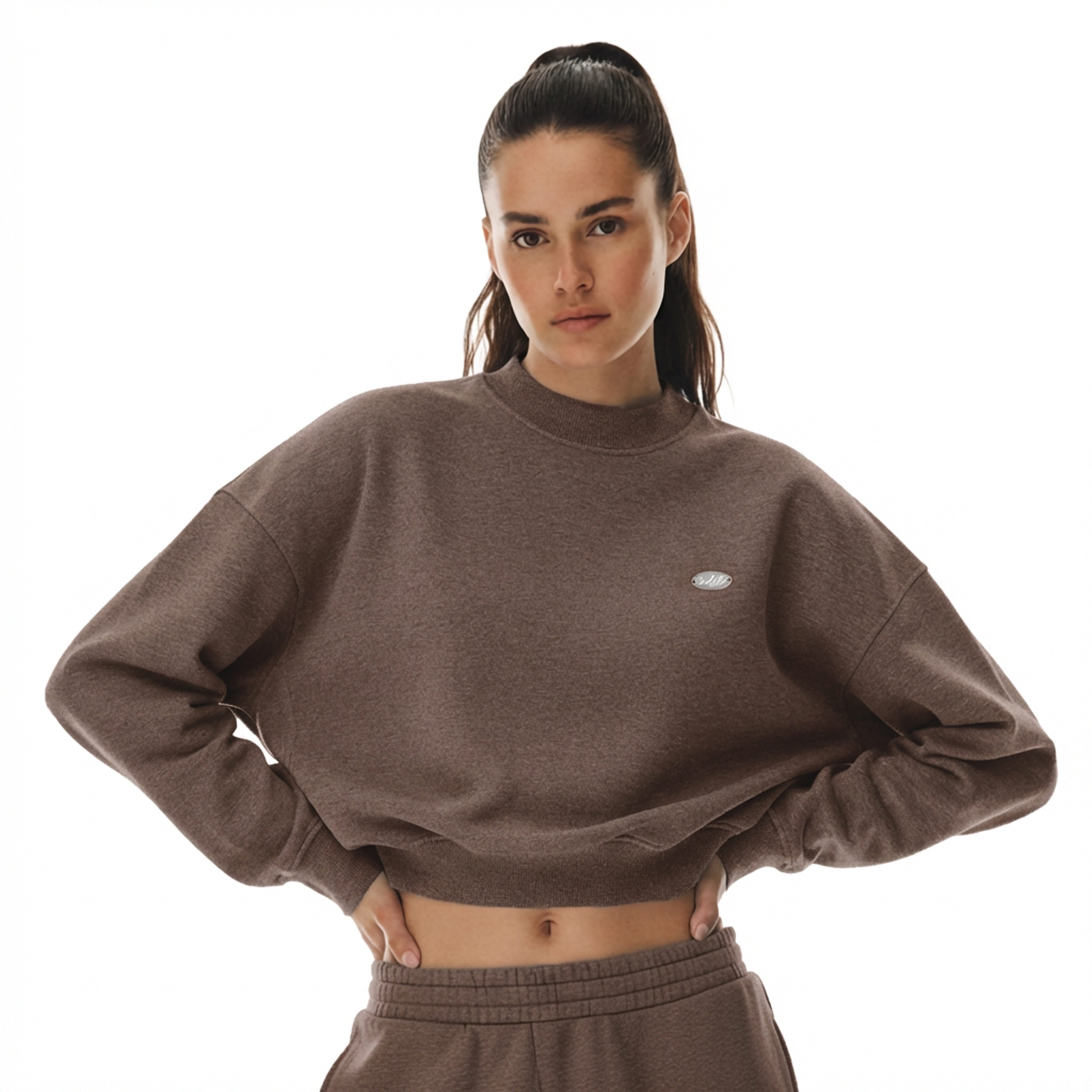 Smilodox Sweatshirt Amelia, Oversize Crop Pullover Langarmshirt Sport Freiz günstig online kaufen