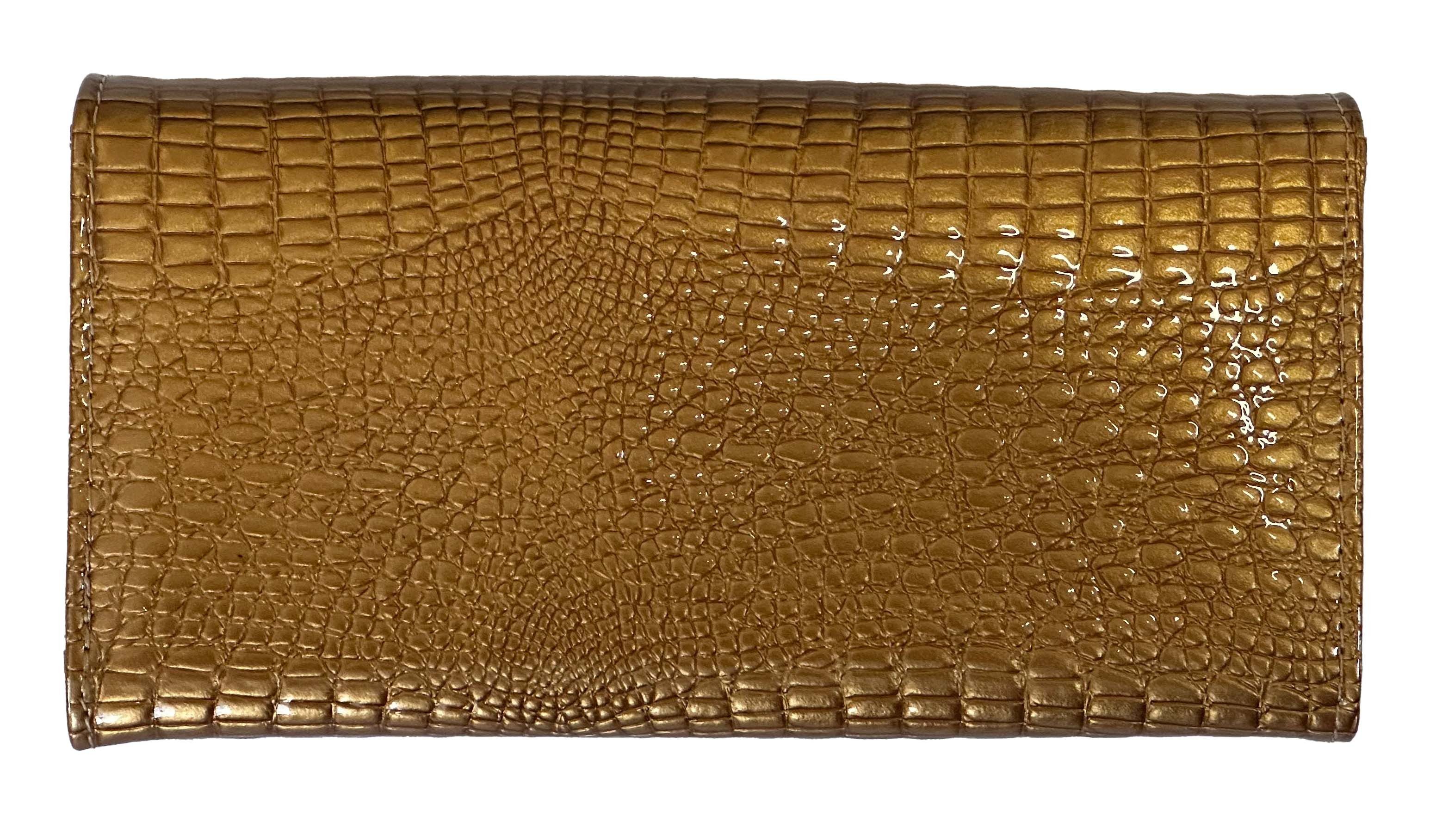 Jennifer Jones Ledergürtel Damen-Bügelbörse-RFID-Kroko-Design günstig online kaufen