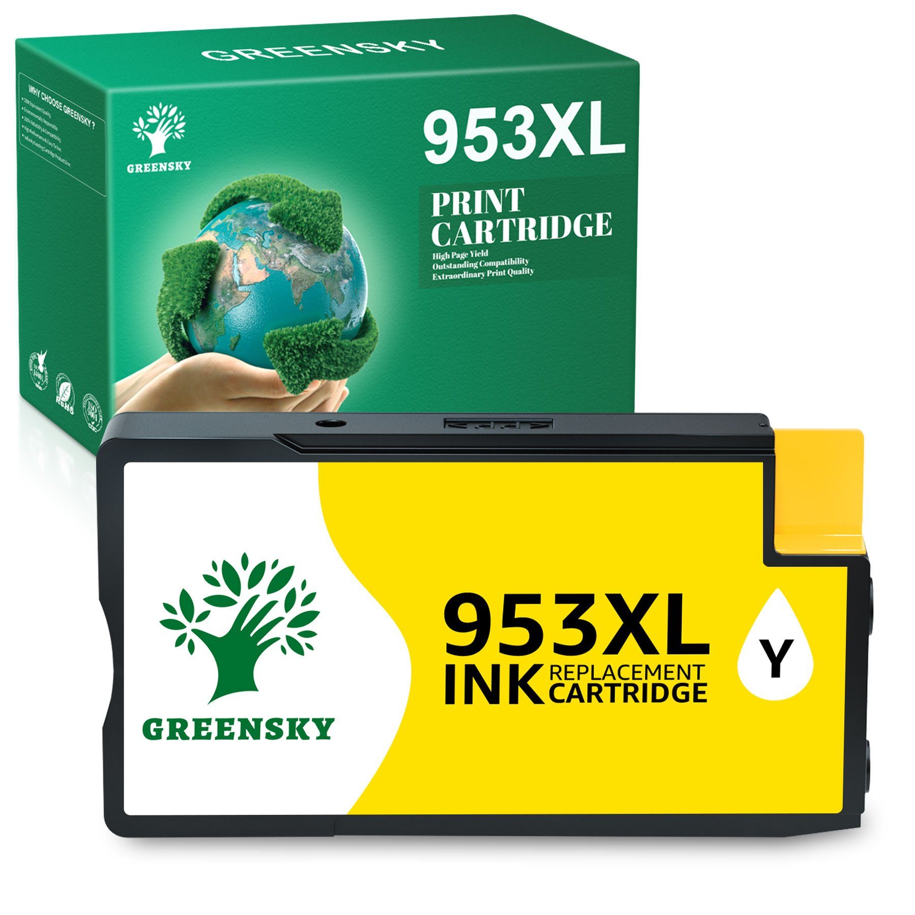 Greensky für HP 953 XL 953XL Officejet Pro 7710 7720 7730 8720 Tintenpatrone 1x Schwarz-1x Cyan-1x Magenta-1x Gelb