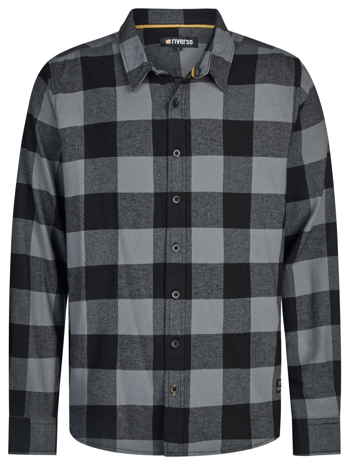 riverso Langarmhemd Herren Karohemd RIVArne Regular Fit (1-tlg)