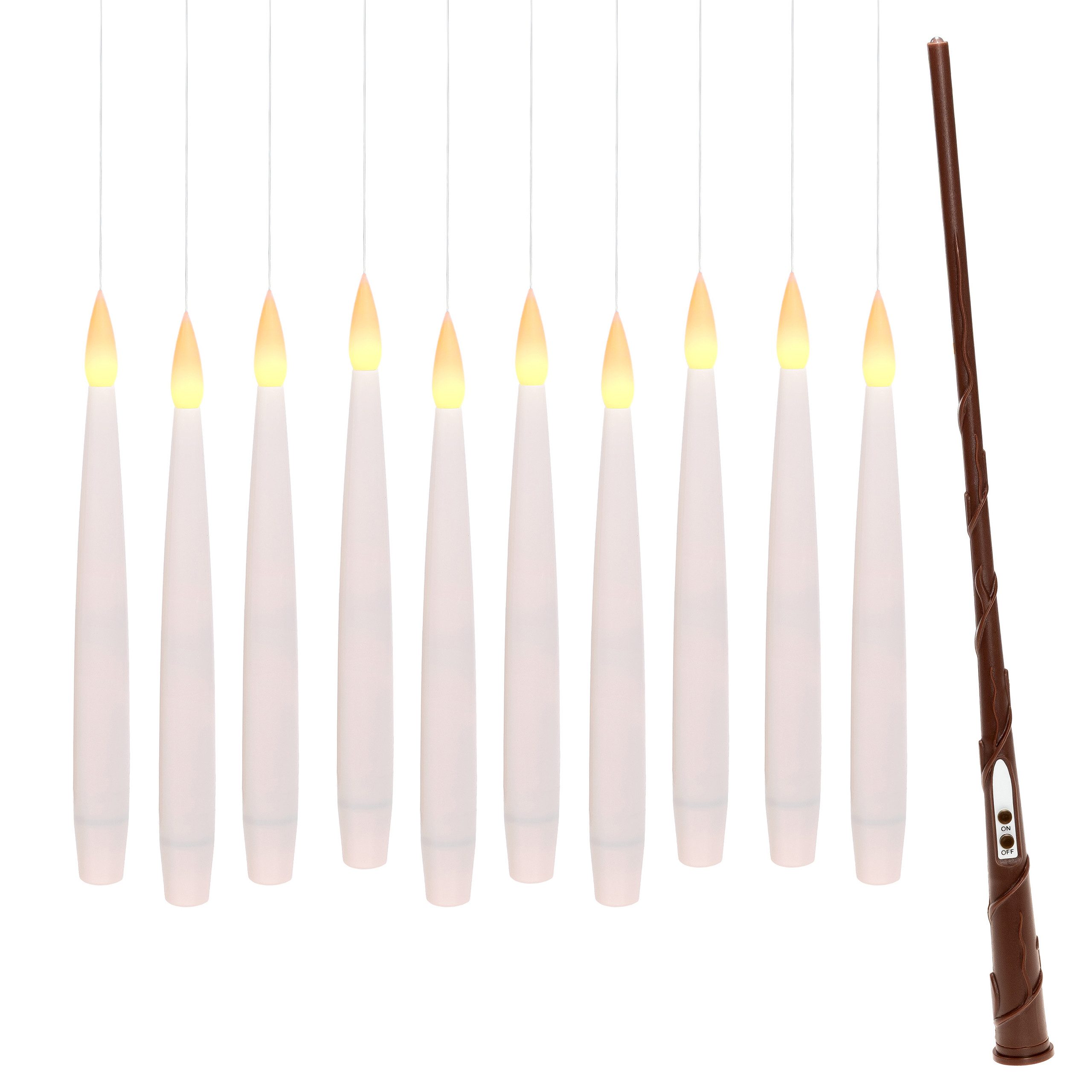 OTTO home LED Dekolicht 10 Schwebende LED Tafelkerze mit Zauberstab Korrinna, LED fest integriert, Warmweiß, mit Zauberstab als Fernbedienung