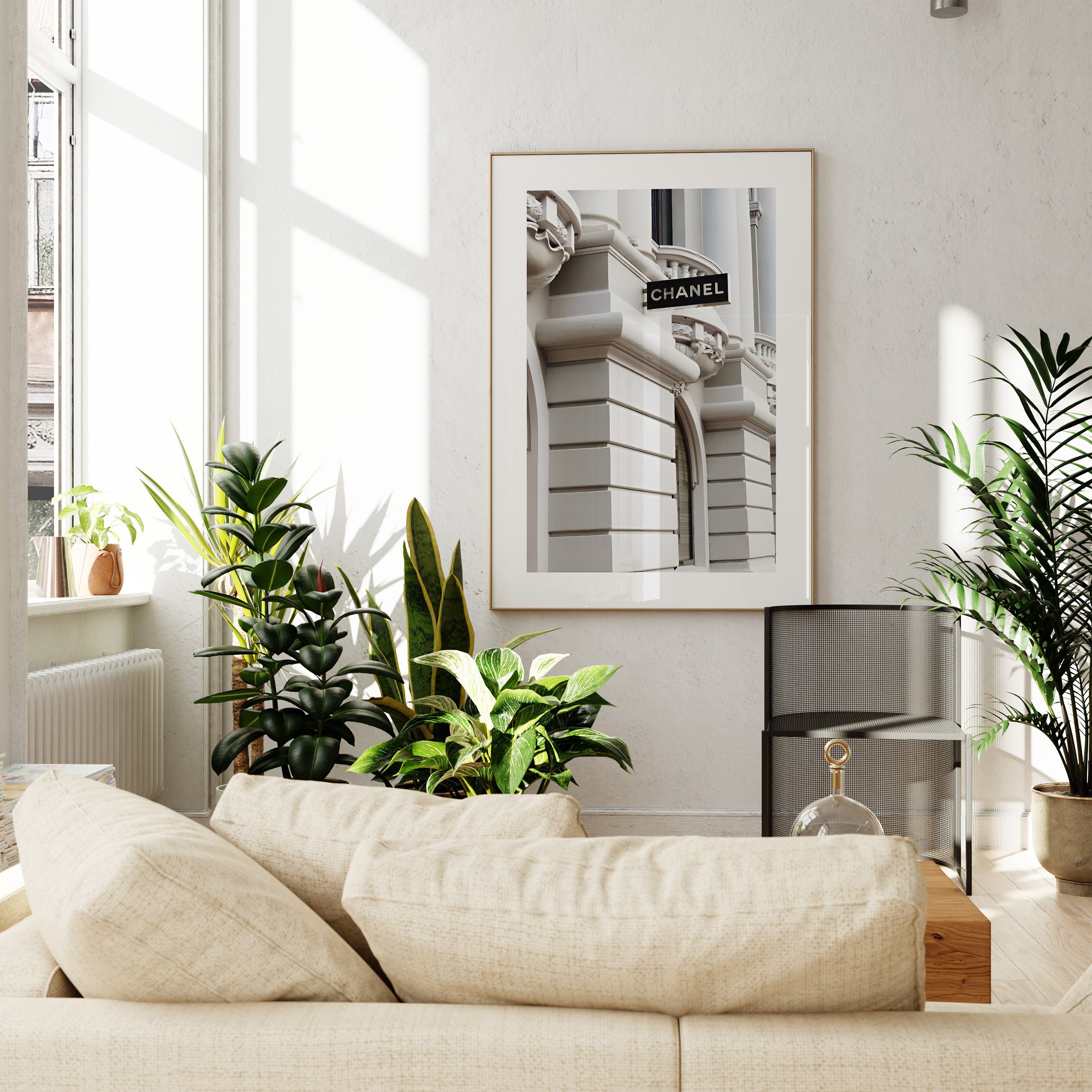 JUSTGOODMOOD Poster Premium ® Chanel Geschäft Poster · ohne Rahmen, (1 St)
