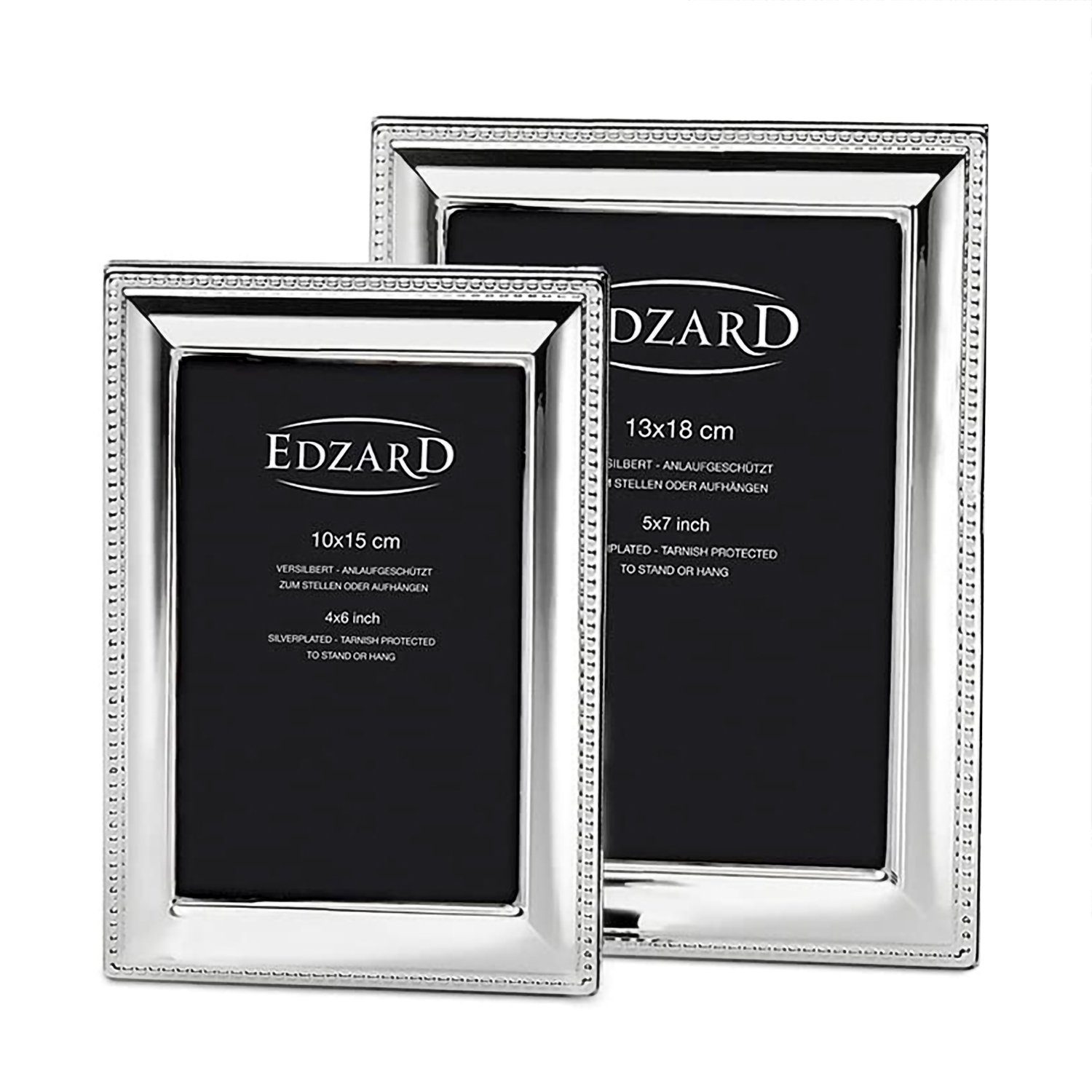 10x15 cm Versilbert und Bilderrahmen anlaufgeschützt, für EDZARD Bilder Perla,