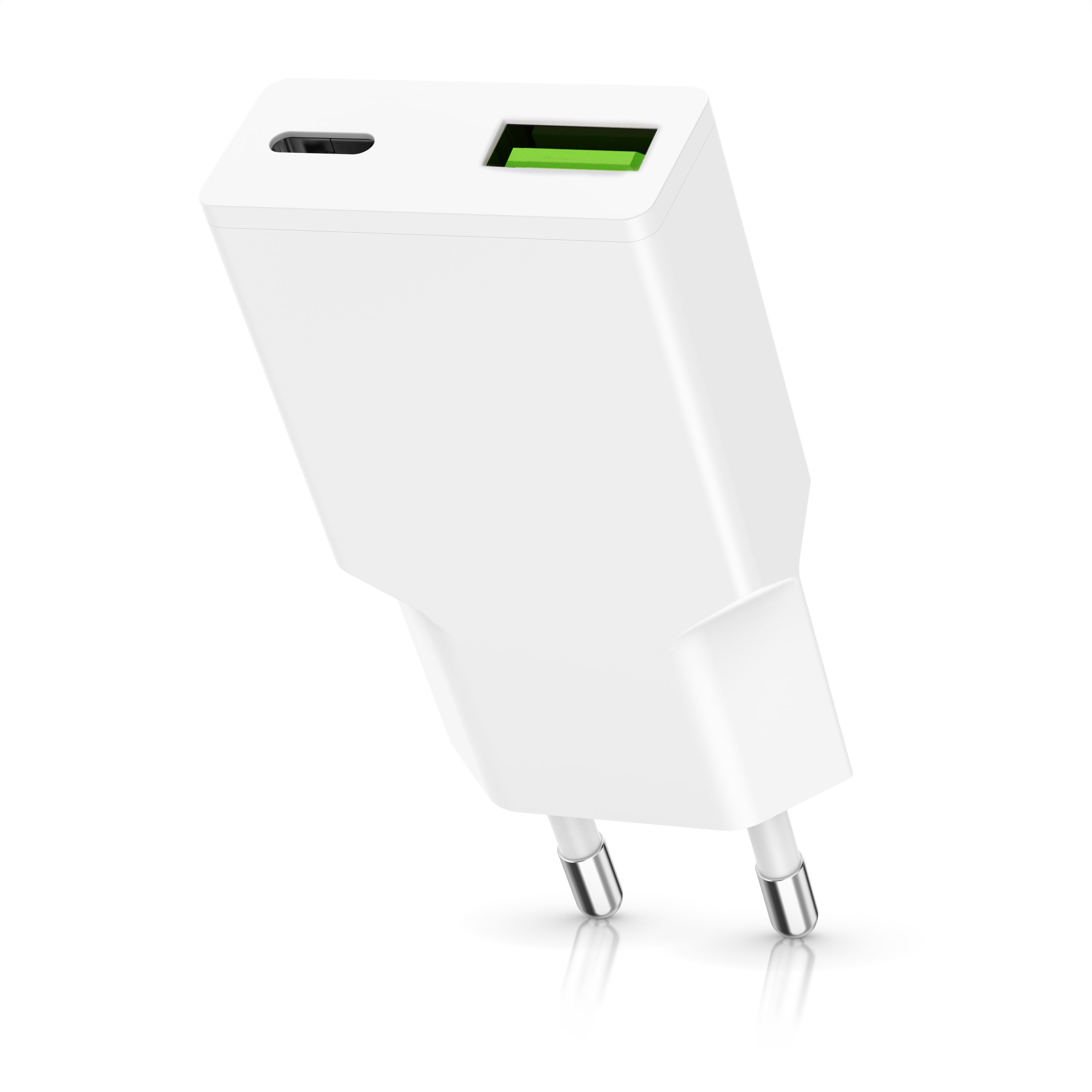 CSL CSL USB C Schnellladegerät 30W, 2 Port USB-C + USB-A, PD 3.0, QC 3.0 USB-Ladegerät (3 mA, 1-tlg., Fast Charge, PPS, kompakt, 100-240 V, 0,1 W Standby)