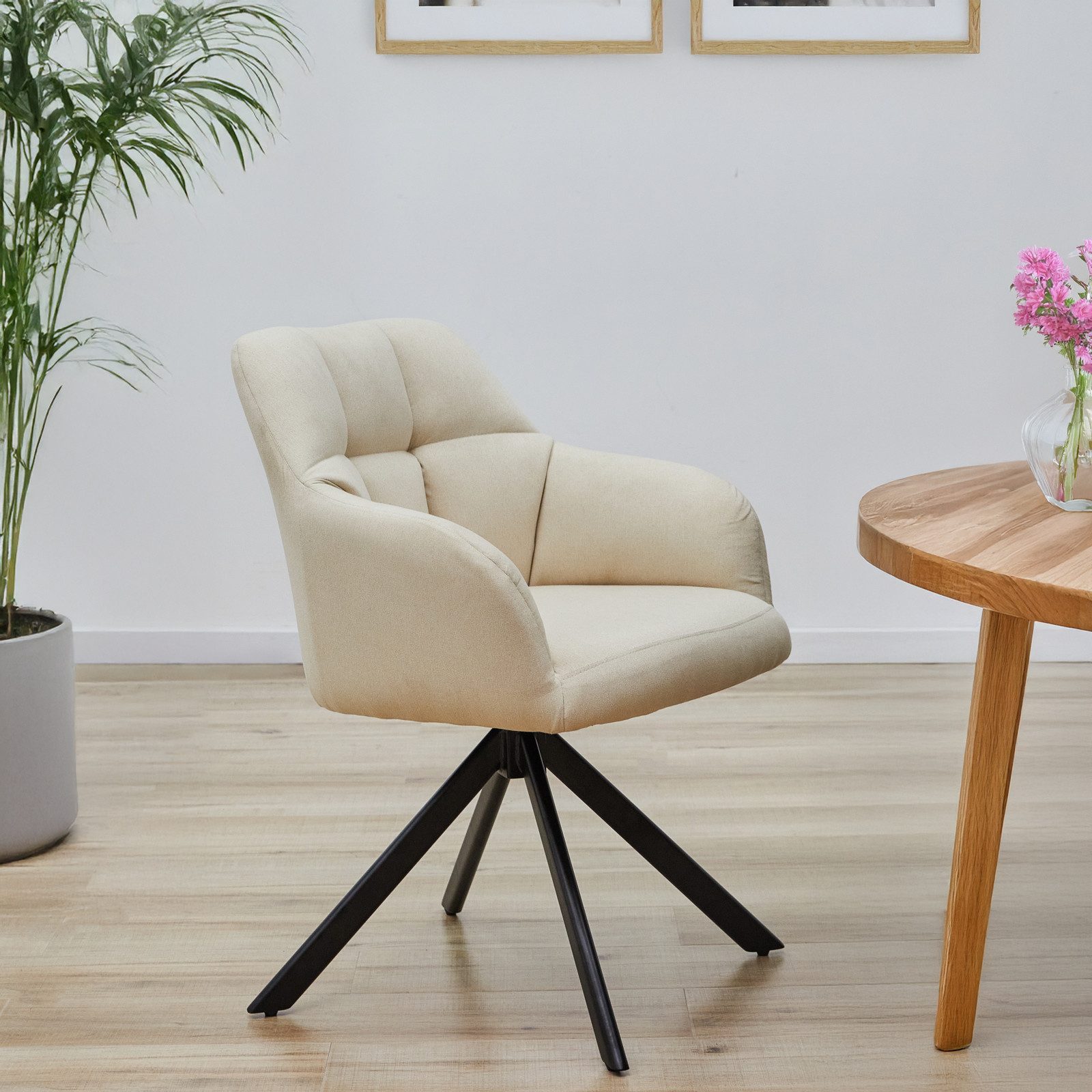 SVITA Esszimmerstuhl SORA, 360° drehbar, dick gepolstert, Stahlbeine, Stoff günstig online kaufen