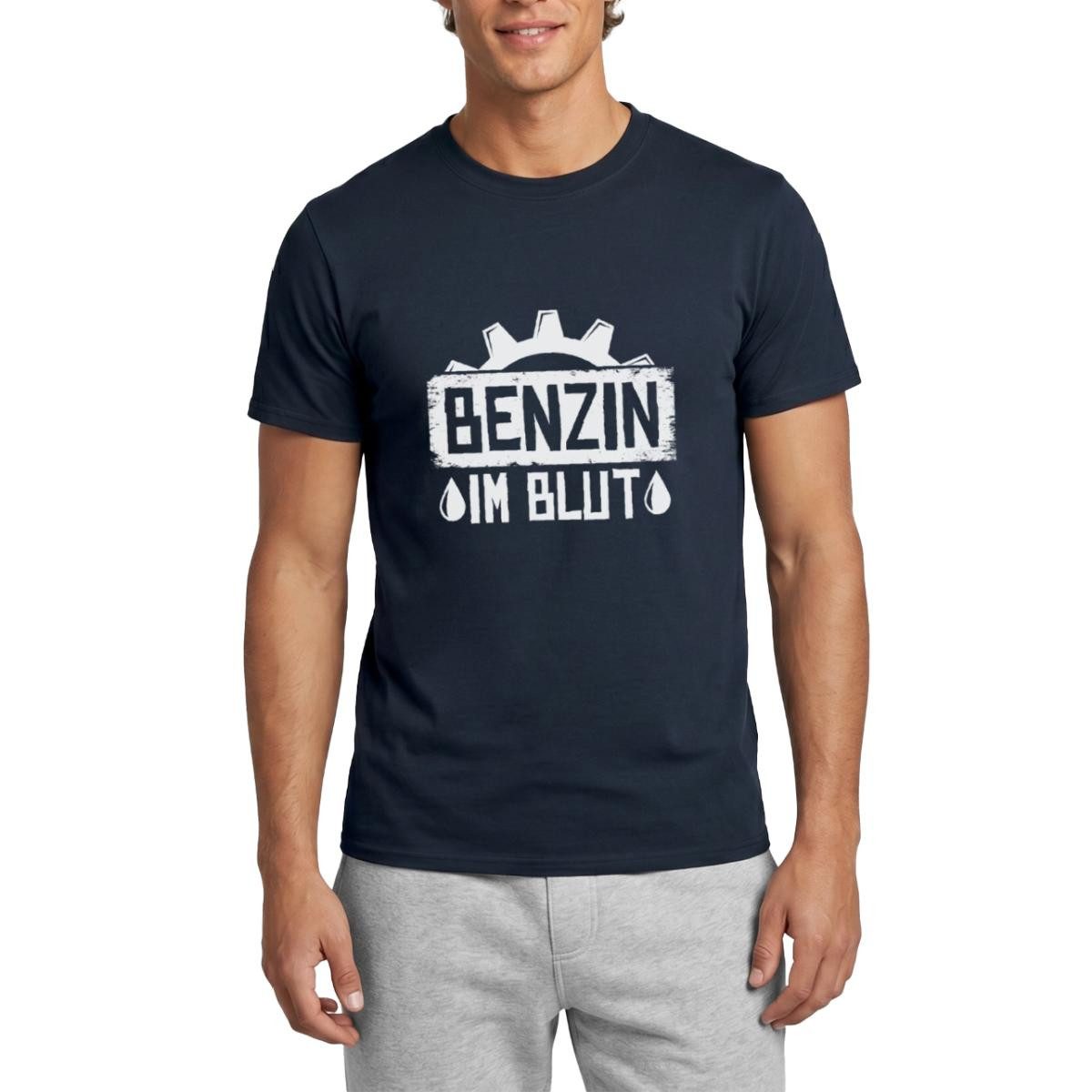 Spreadshirt T-Shirt Benzin Im Blut, Auto Männer T-Shirt (1-tlg)