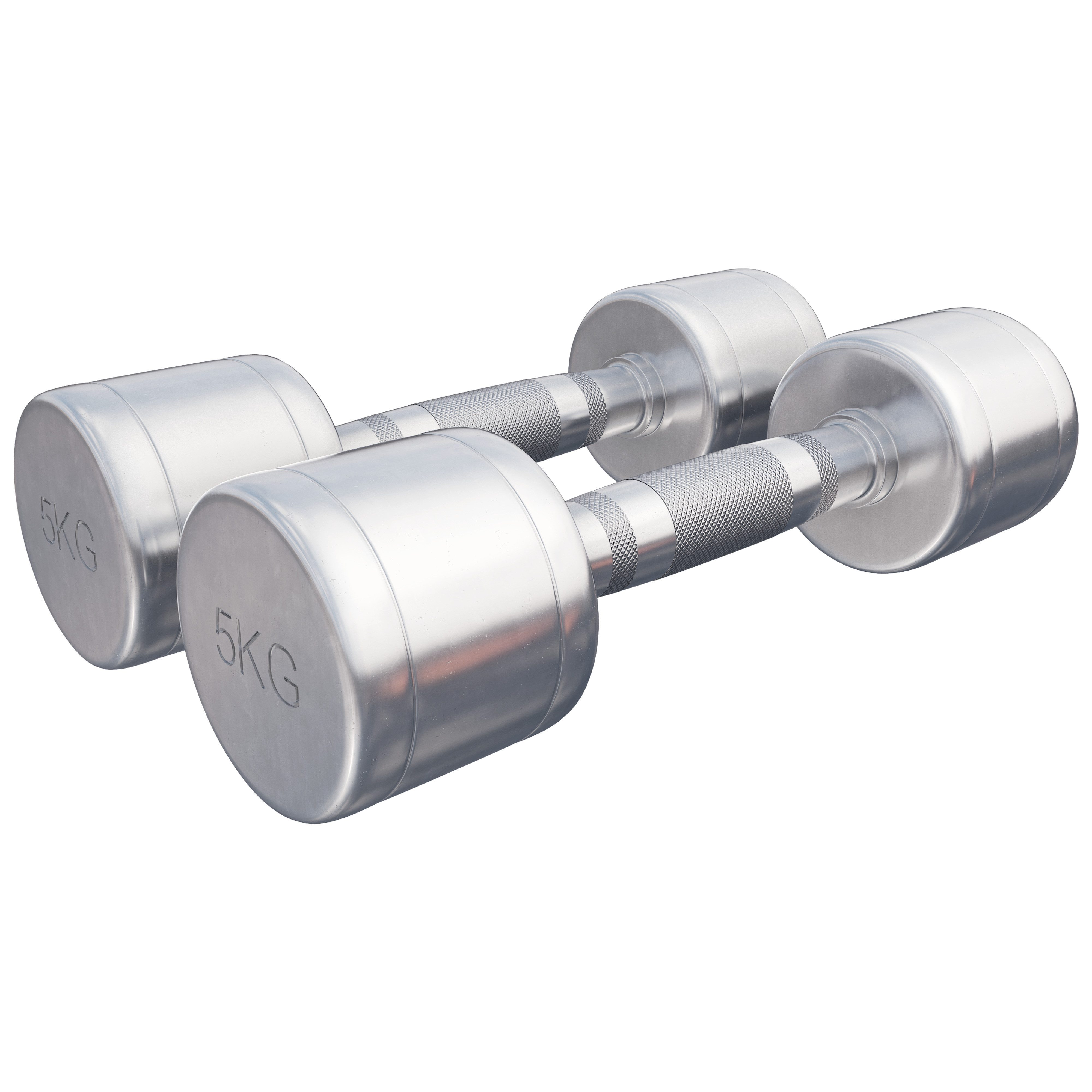Kurzhantel Chrom - Einzeln/2er Set, 2-30kg Gewichte, Gerändelt, Stahl - Hantelset