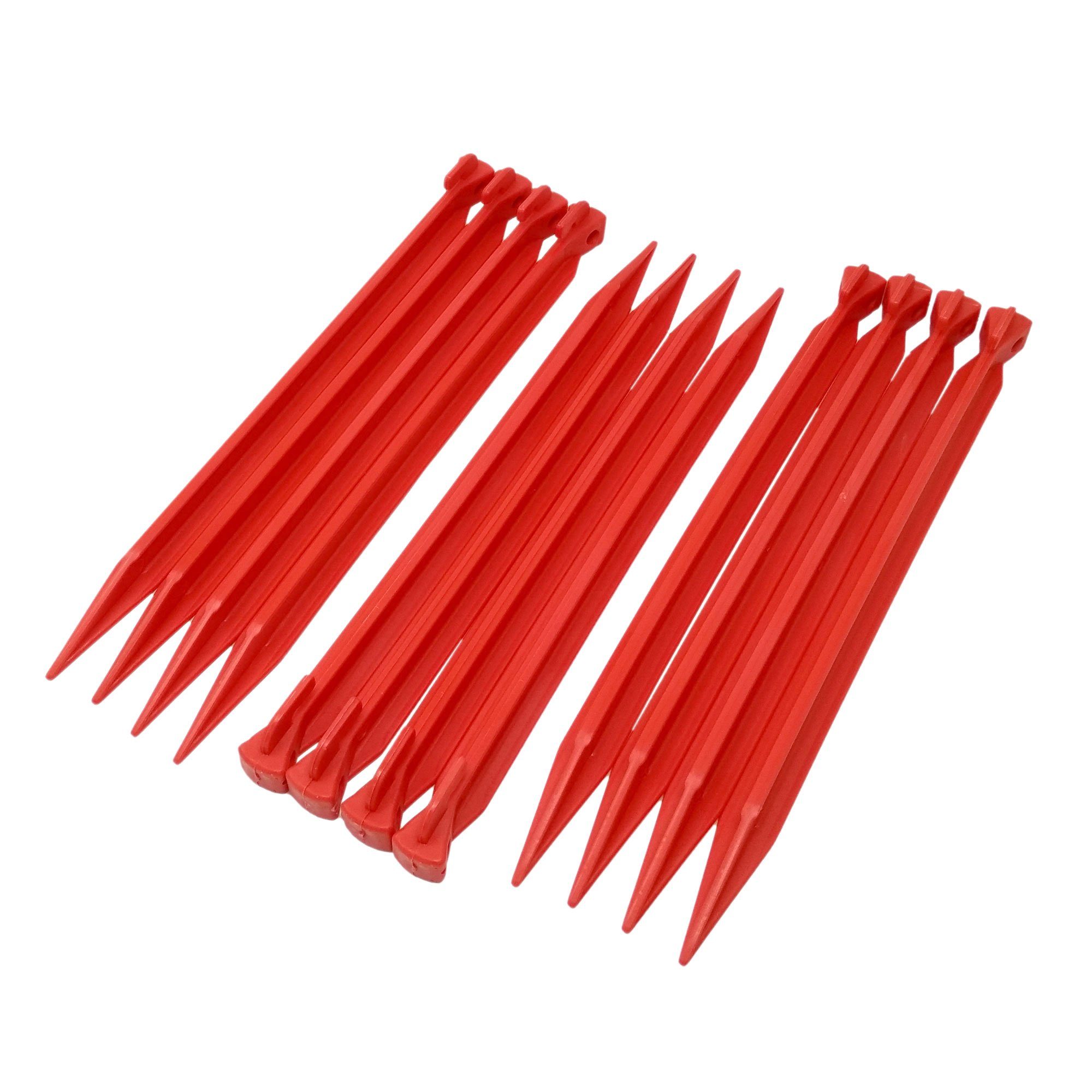 ToCi Zelthering 12x Kunststoff Heringe 30cm Rot Zeltheringe für weiche & sandige Böden