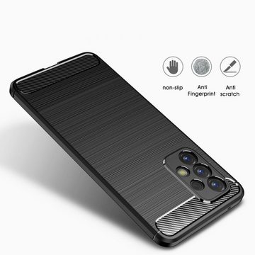 CoverKingz Handyhülle Hülle für Samsung Galaxy A33 5G Handyhülle Silikon Case Cover 16,21 cm (6,4 Zoll), Handyhülle Bumper Silikoncover Softcase Carbonfarben