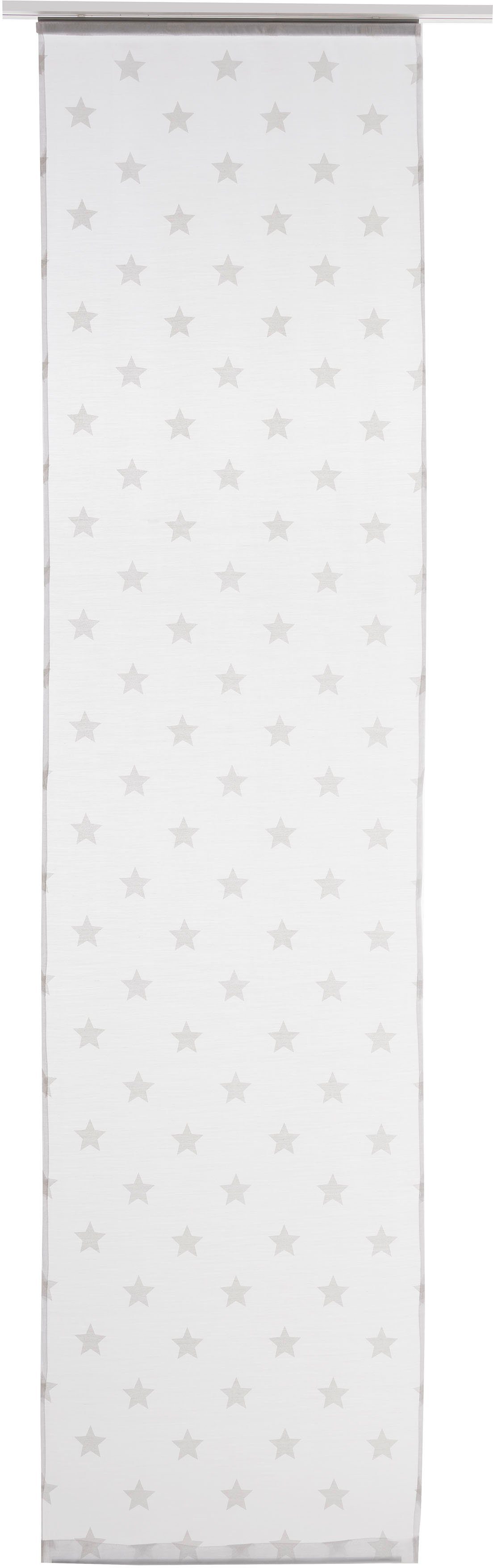 ELBERSDRUCKE Schiebegardine Stars Allover 00 weiß (1 St), Klettband, transparent, Voile