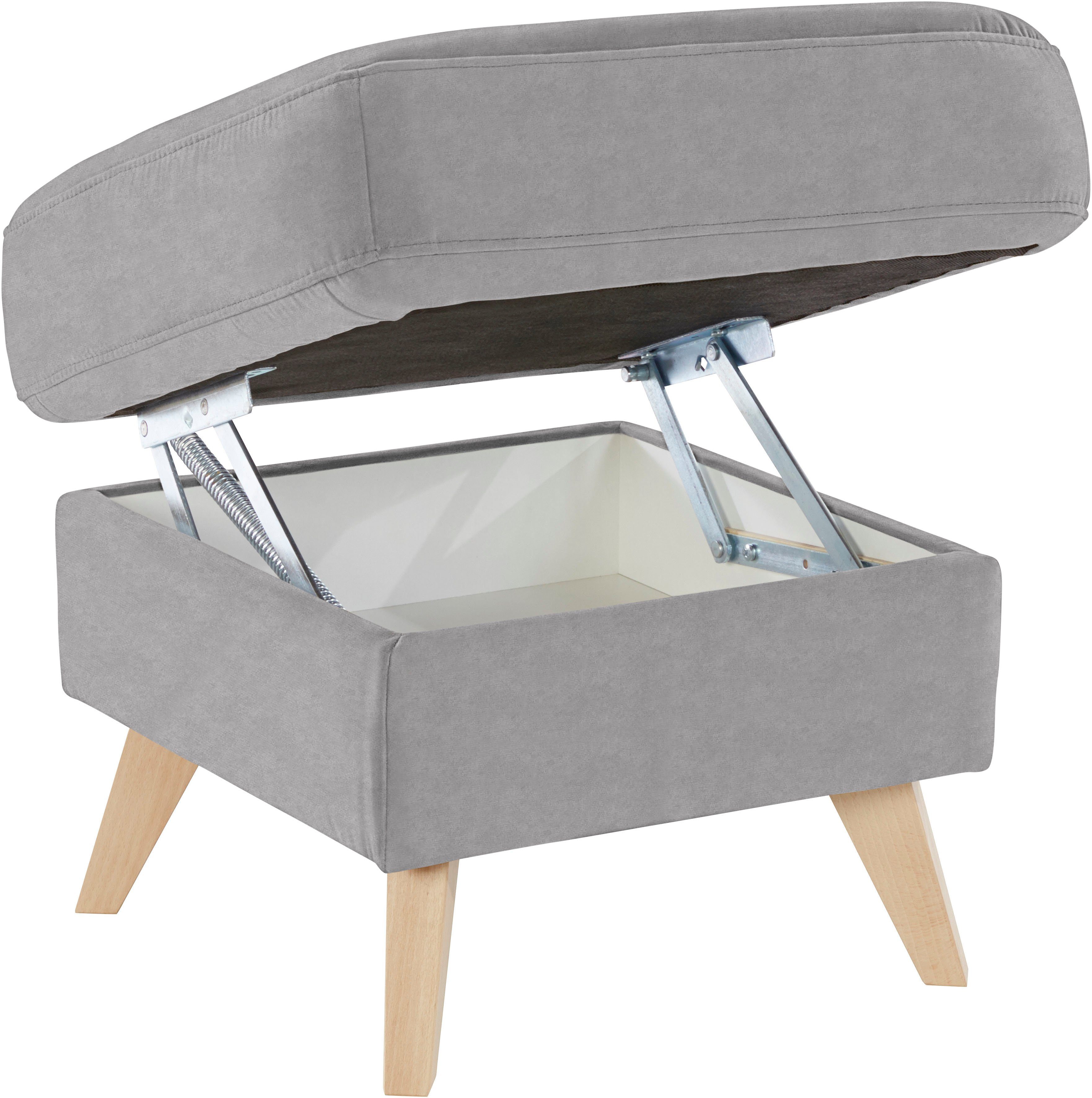 exxpo - sofa fashion Hocker Nappa mit praktischem Staufach unter der Sitzfläche