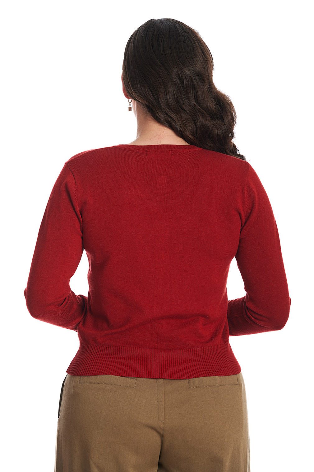 Banned Strickjacke Heritage Birdy Cardigan Rot Rockabilly Vintage Cardigan