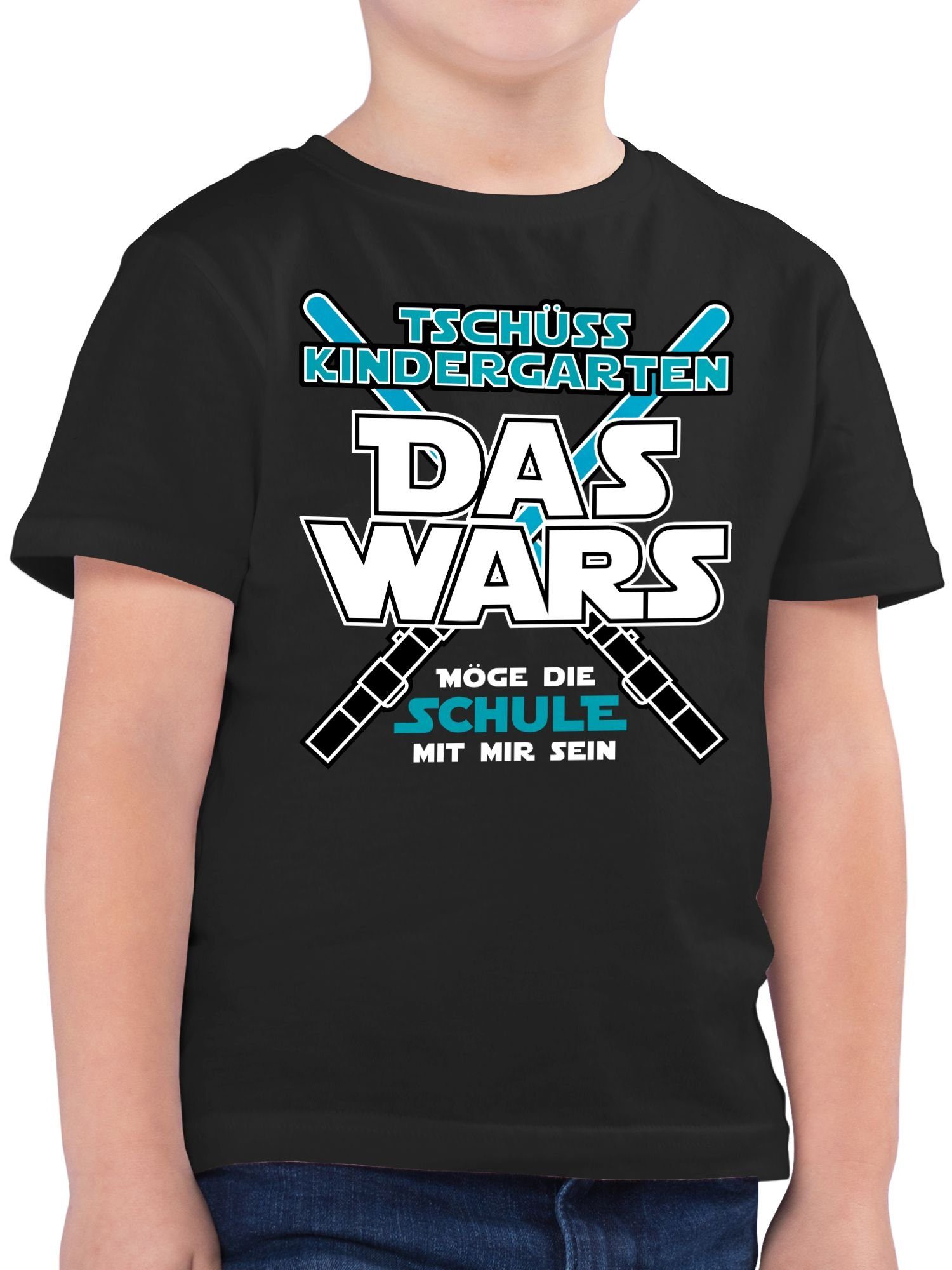 Shirtracer T-Shirt Das Wars Kindergarten Tschüss Kita Einschulung Junge Schulanfang Geschenke 01 Schwarz | 