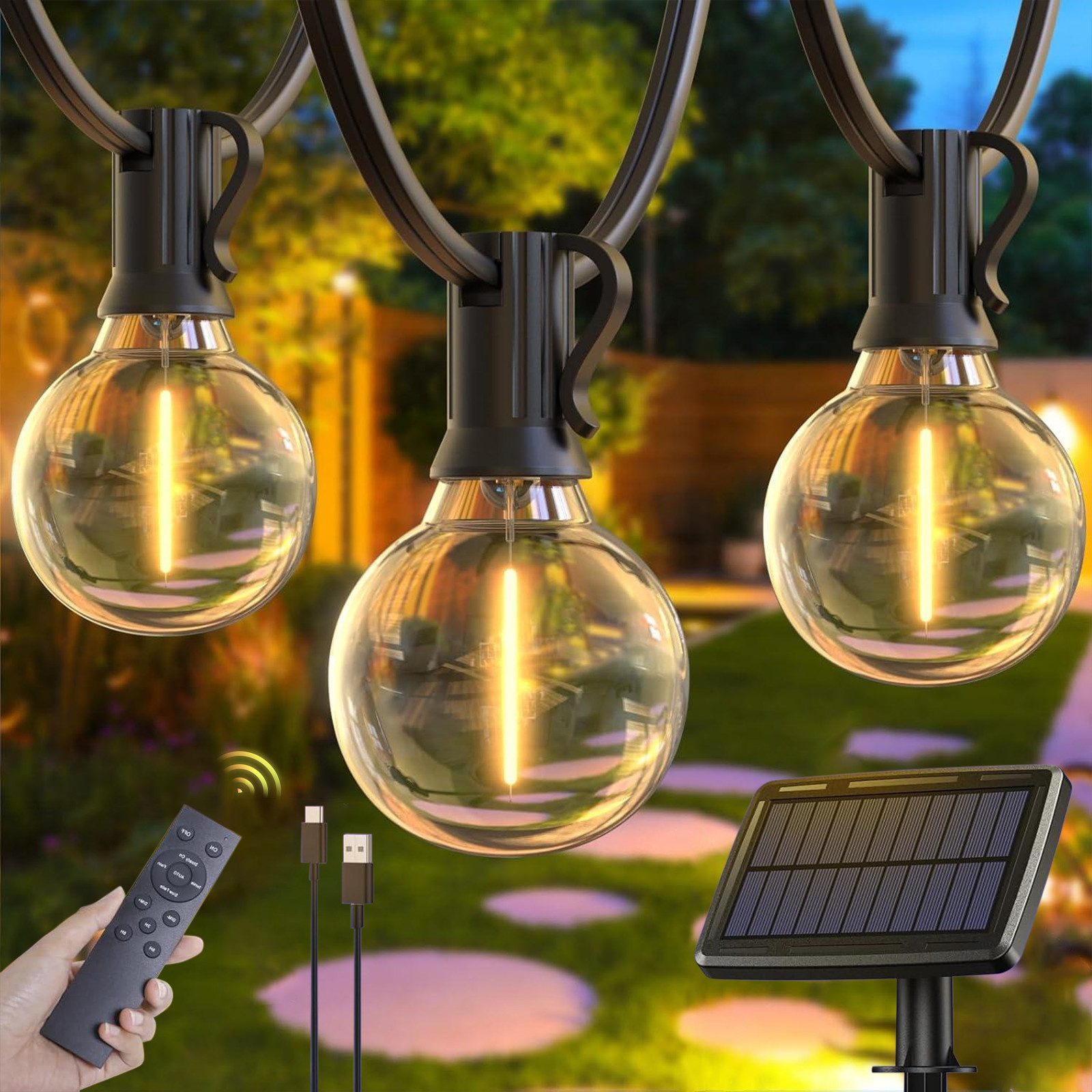 Elegear Lichterkette 9.7/12/19m LED-Lichterkette Außen, Gartenleuchte günstig online kaufen