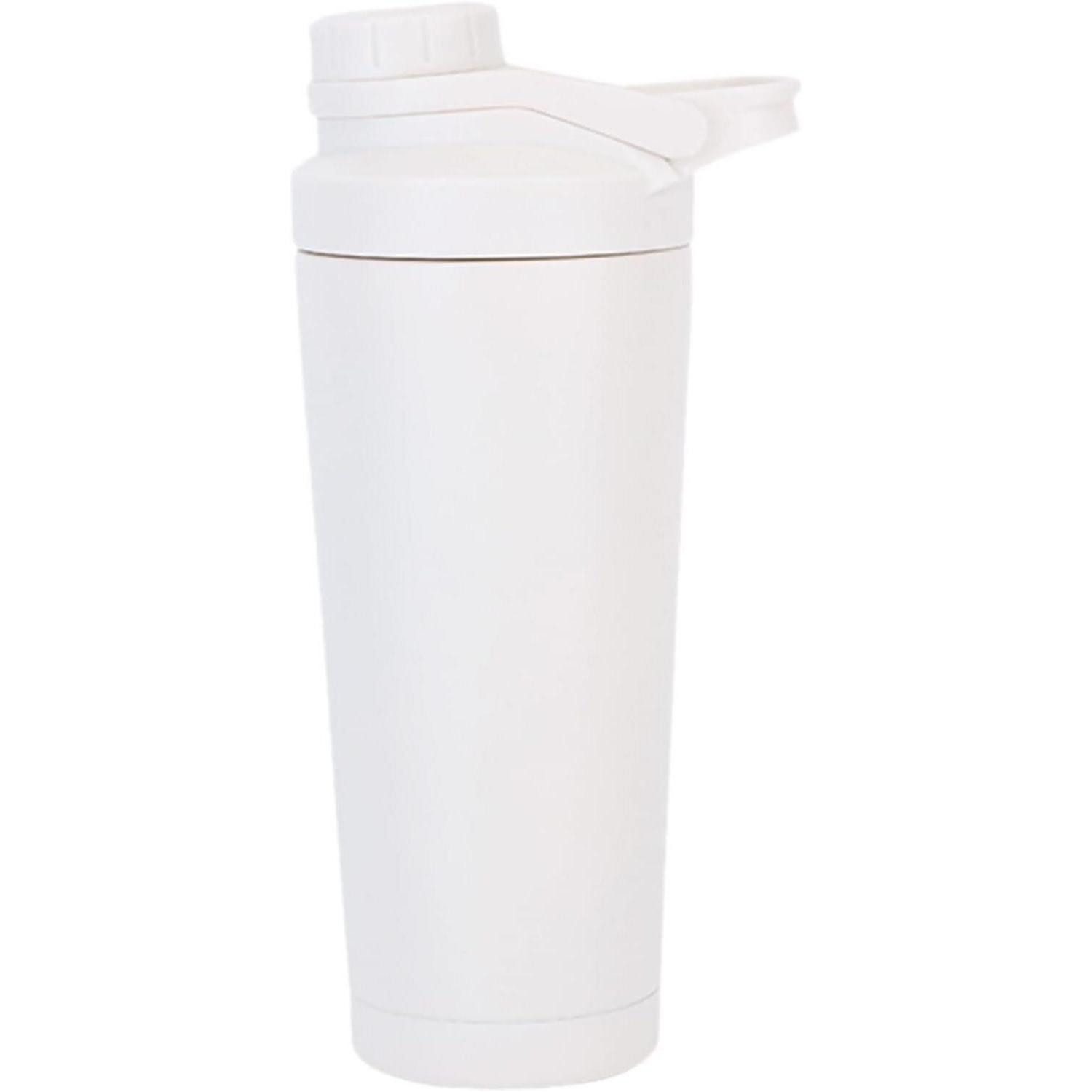 Protein Shaker Shaker Protein Eiweiß Edelstahl Doppelwandig Isoliert Weiß 750 ml