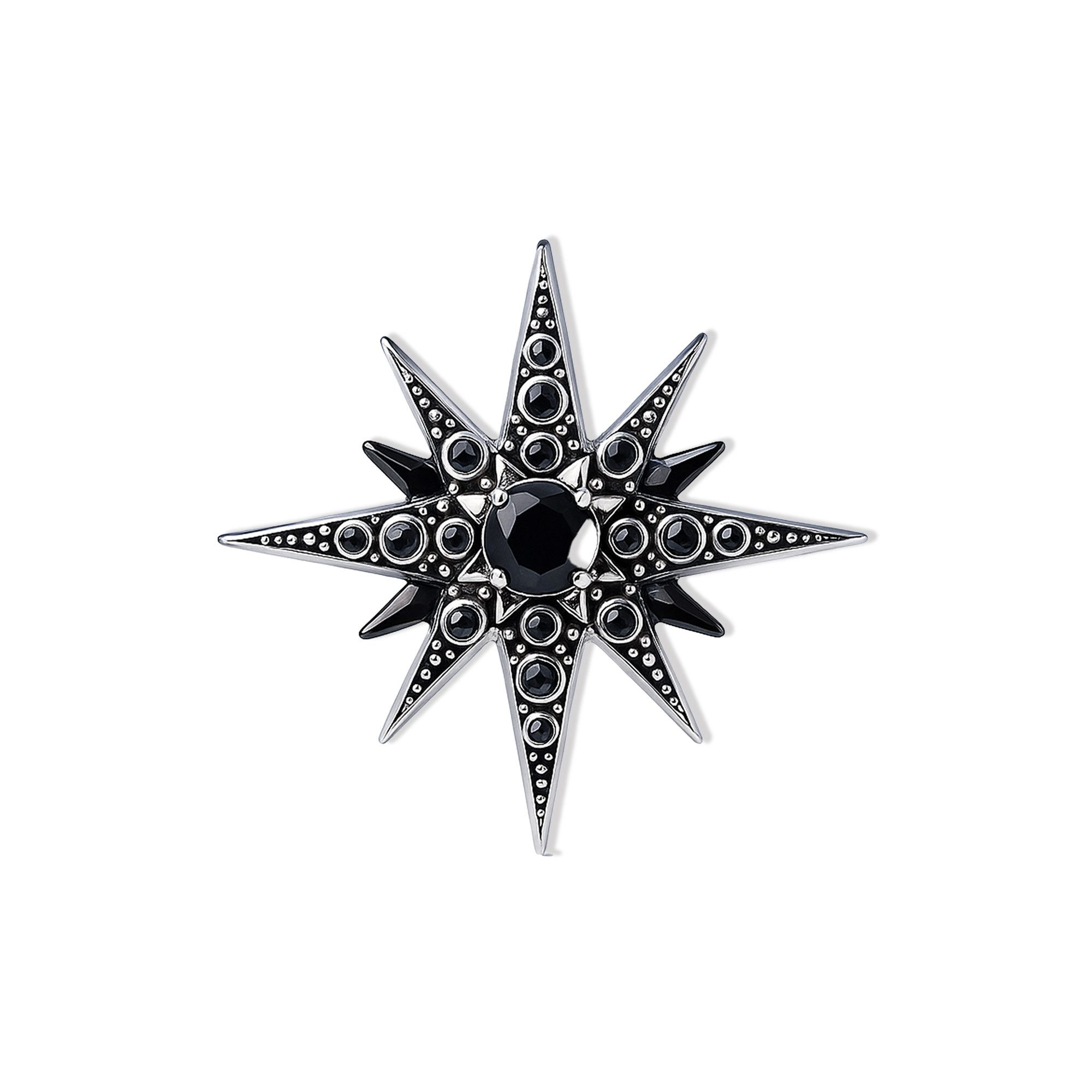 Seinerzeit FLORA & FAUNA Kettenanhänger Astra Shadow Stern Anhänger, Schmuck aus 925 Sterling Silber (Von der geheimnisvollen Welt der Nacht inspirierter Damenschmuck im ausdrucksstarken Unisex-Design mit mystischem Motiv – ein besonderer Begleiter im Alltag und zu besonderen Anlässen, 1-tlg., inkl. Geschenkverpackung für Frauen ob Freundin, Mutter, Ehefrau, Oma), rhodiniert, geschwärzt und Zirkonia-Steinen