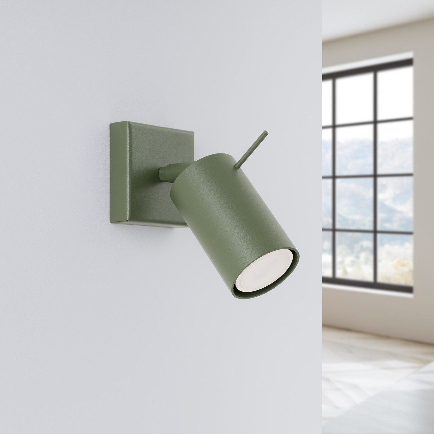 SOLLUX lighting Wandleuchte Wandleuchte Ring Olivgrün, Nicht enthalten