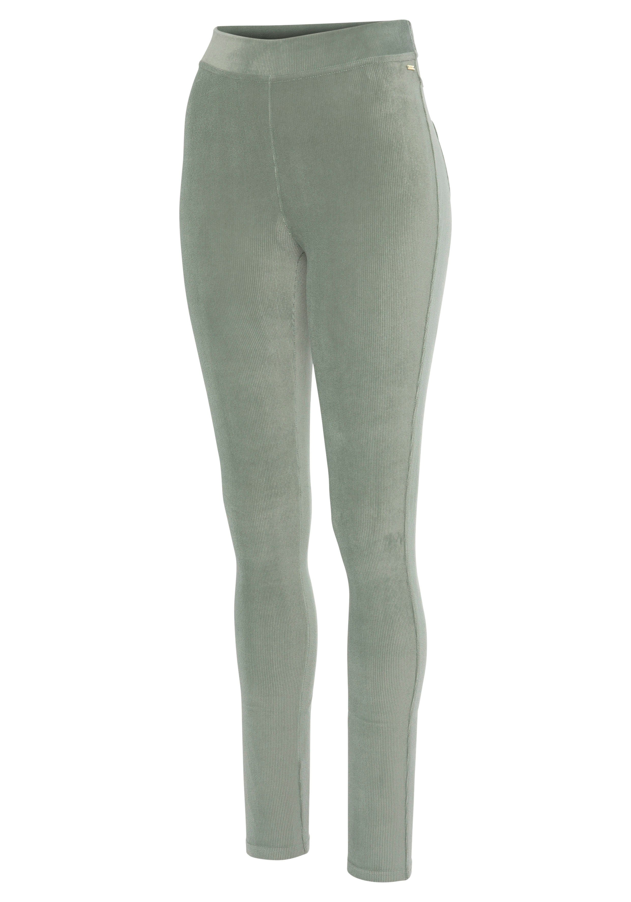 in Loungewear Material grün LASCANA aus mint Cord-Optik, Leggings weichem