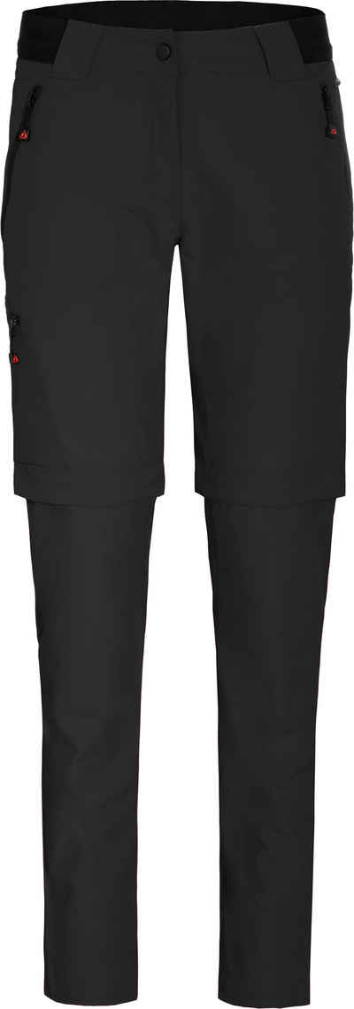 Bergson Zip-off-Hose VIDAA COMFORT Zipp Off (slim) Damen Wanderhose, leicht strapazierfähig, Короткі розміри, schwarz