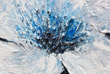 YS-Art Gemälde Blüten, Blumen, Blüten Feld Blau Landschaft