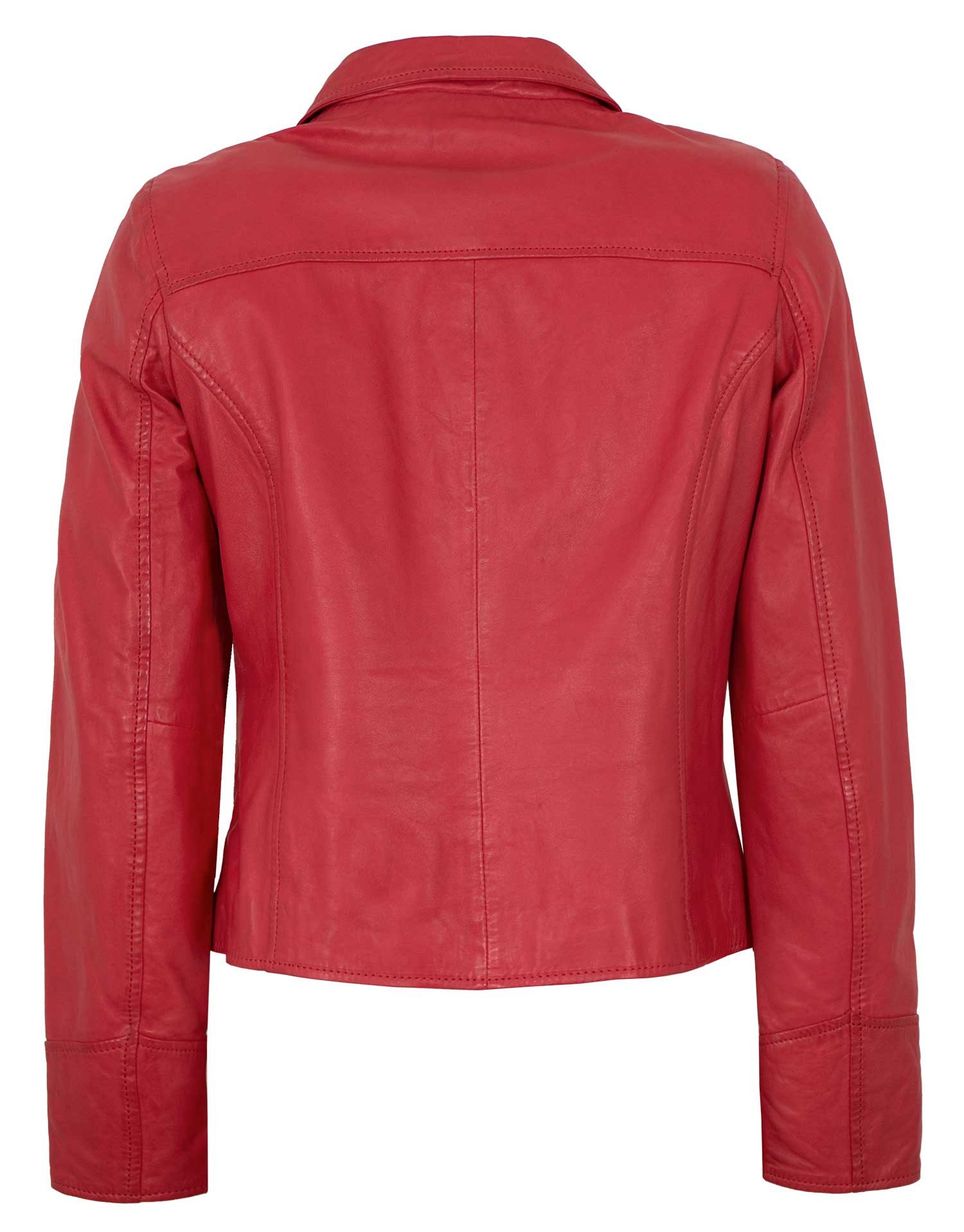 Jilani Lederjacke Elodi Jilani - Damen Lederjacke Lammnappa hellrot
