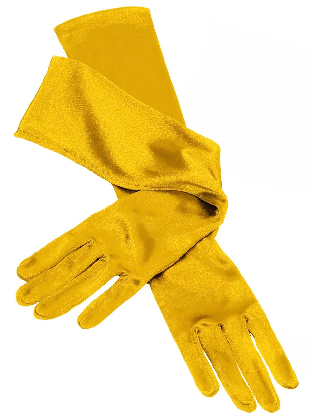 thetru Kostüm 20er Jahre Handschuhe gold, Goldene Satin Handschuhe für Dein Flapper-Outfit