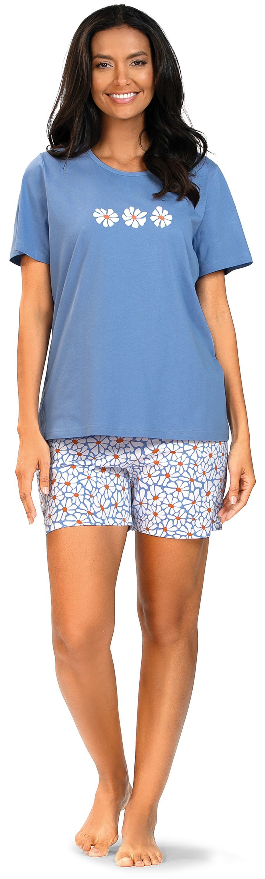 comtessa Shorty Summer Whisper (Set, 2 tlg., 2-teilig) Damen Pyjama 2-teilig kurze Hose Baumwolle große Größen