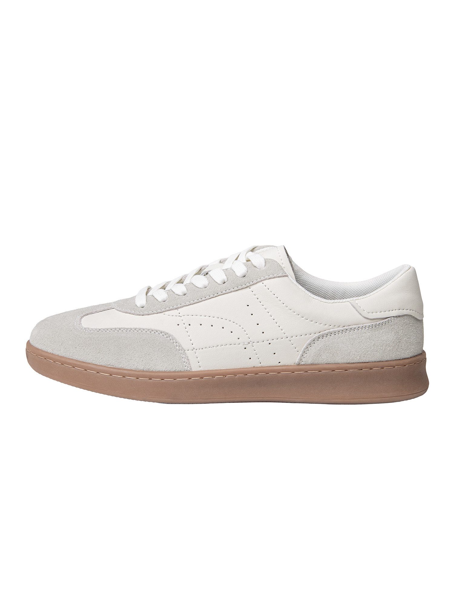 OMBRE Herren Sneaker aus Leder mit niedrigem Schaft Weiß 41 Sneaker (kein Set) in Unifarbe