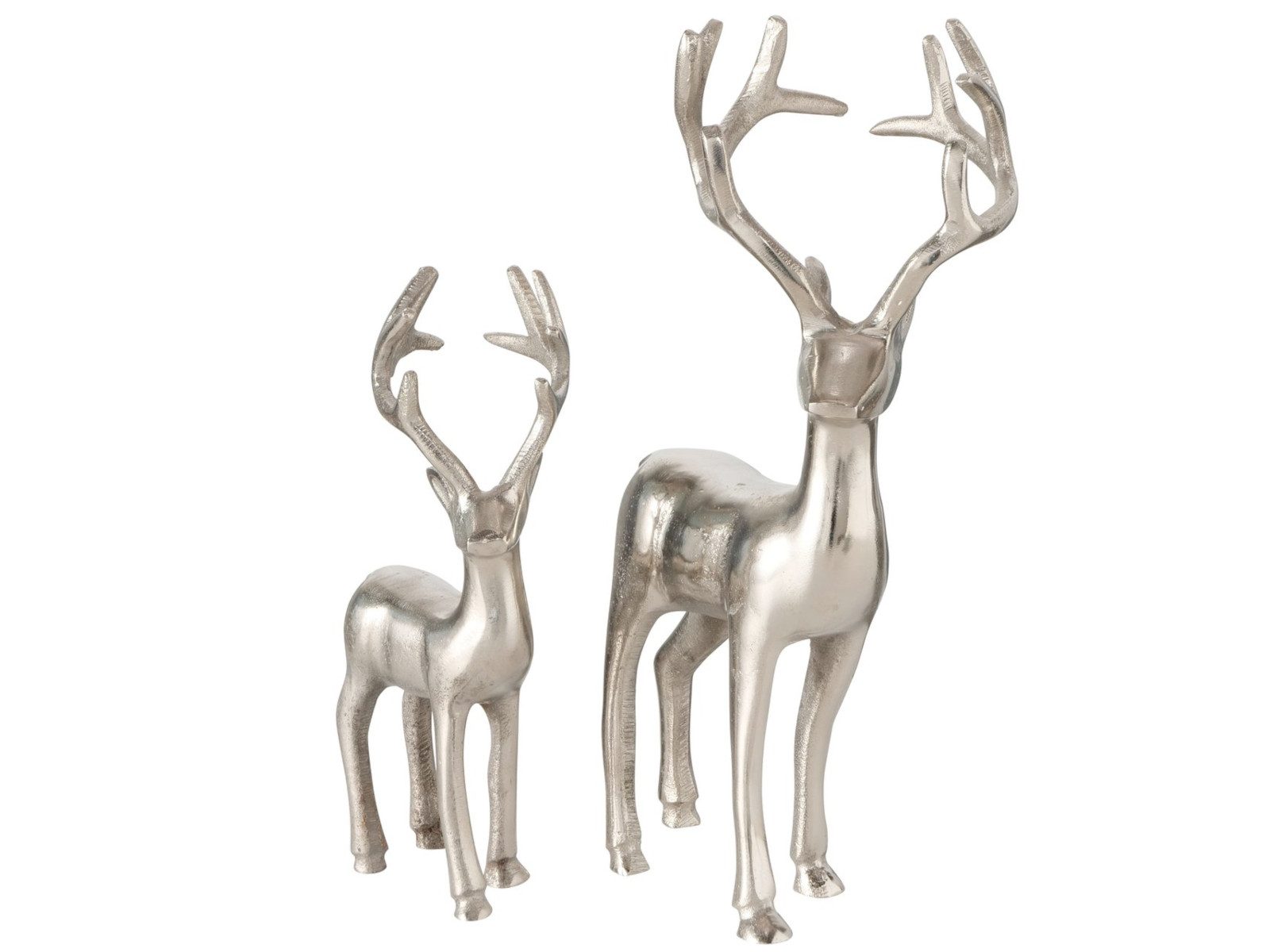 BOLTZE Weihnachtsfigur Thielo Figur Hirsch silber 36cm (1 Stück)