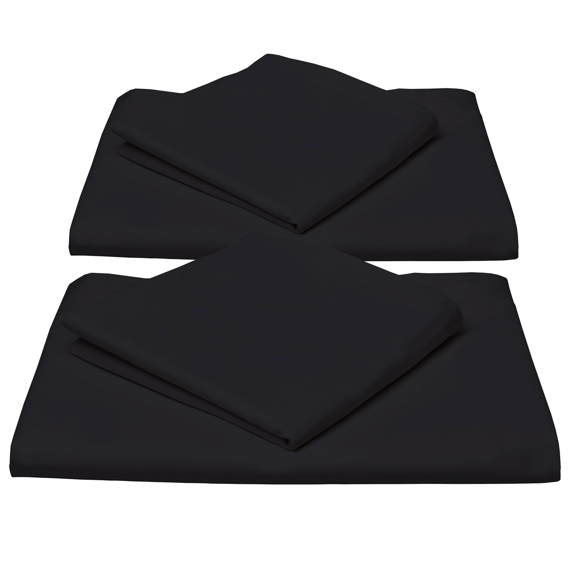 Beautissu Bettwäsche 2er Set Renforcé Bettwäsche Set Julie, 135x200cm, 4tlg., Schwarz, 2er Set Renforcé Bettwäsche Set 135x200 cm Julie – Kissenbezug 80x80cm