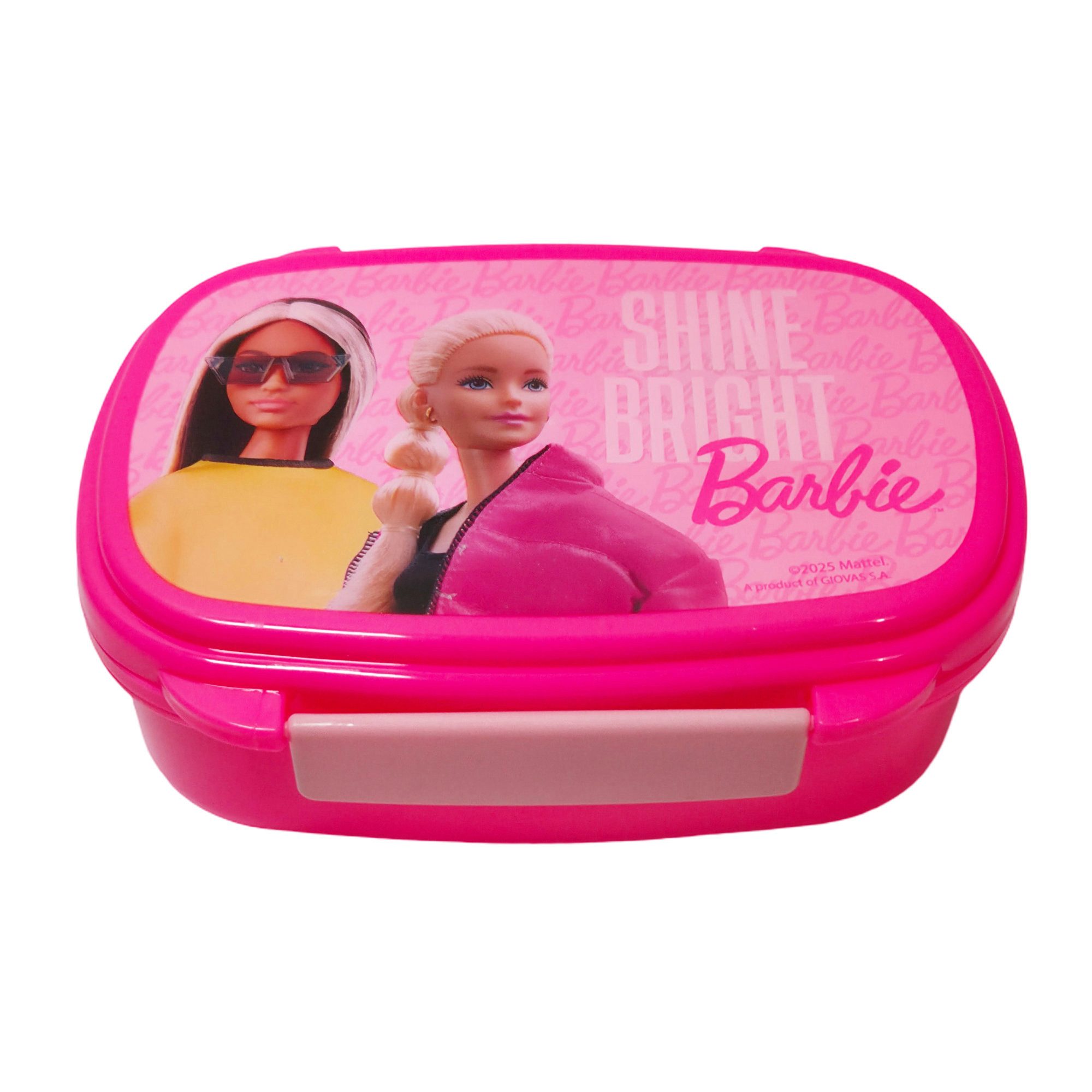 Barbie Lunchbox Barbie and Friends 4 tlg Kinder Set Brotdose Aluminium Flasche Besteck, (4-tlg., Spar-Set), Löffel Gabel