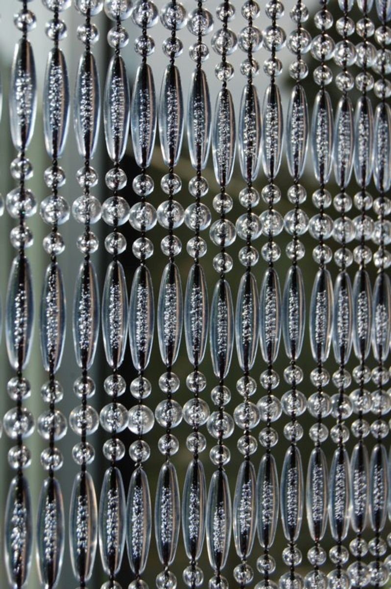 transparent, STRESA - Hakenaufhängung, individuell Türvorhang transparent, Tenda, Perlen La 90 Länge x 210 cm, kürzbar Breite und Tenda Perlenvorhang 3 La
