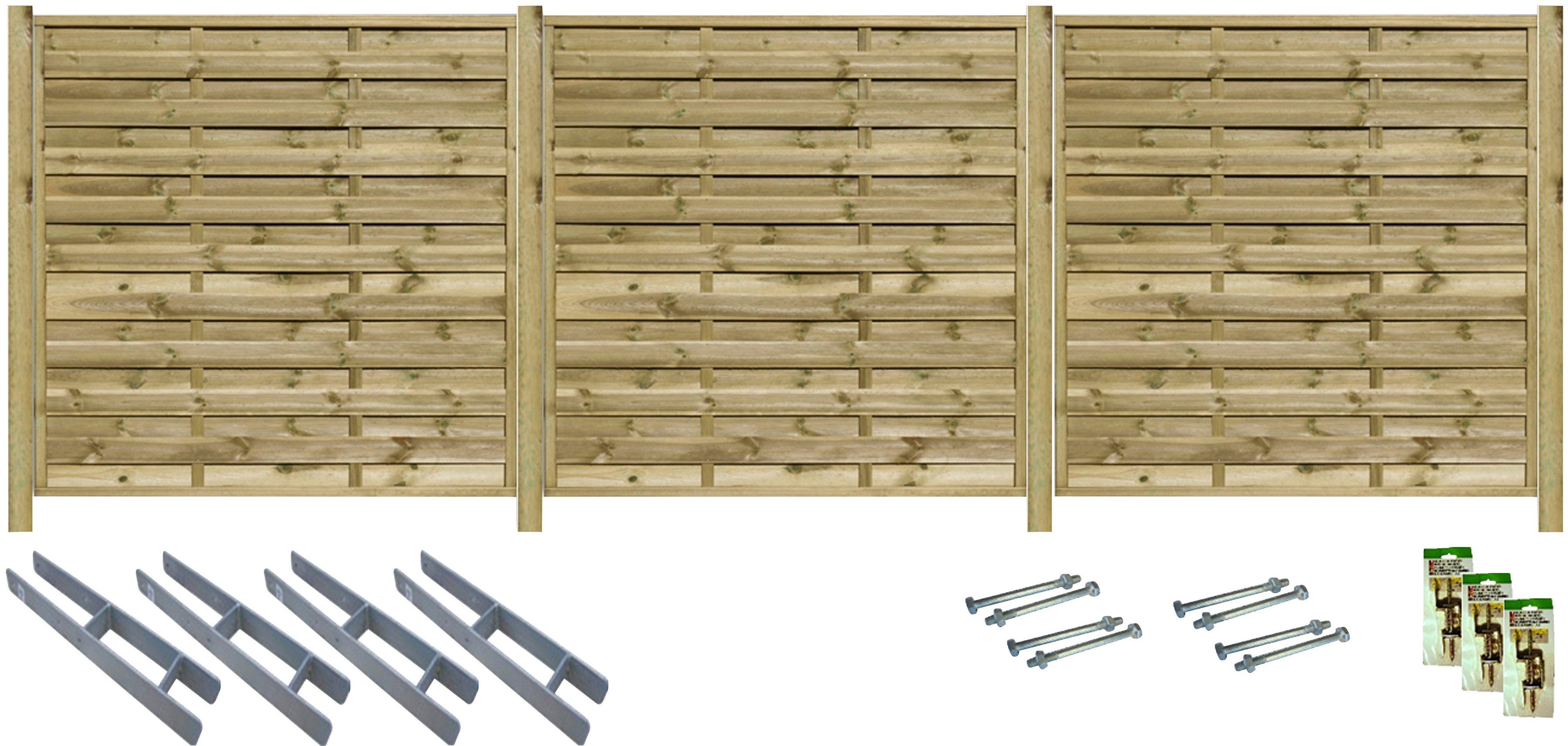 Tetzner & Jentzsch Sichtschutzelement EDMONTON 1, (Set), kesseldruckimprägniert