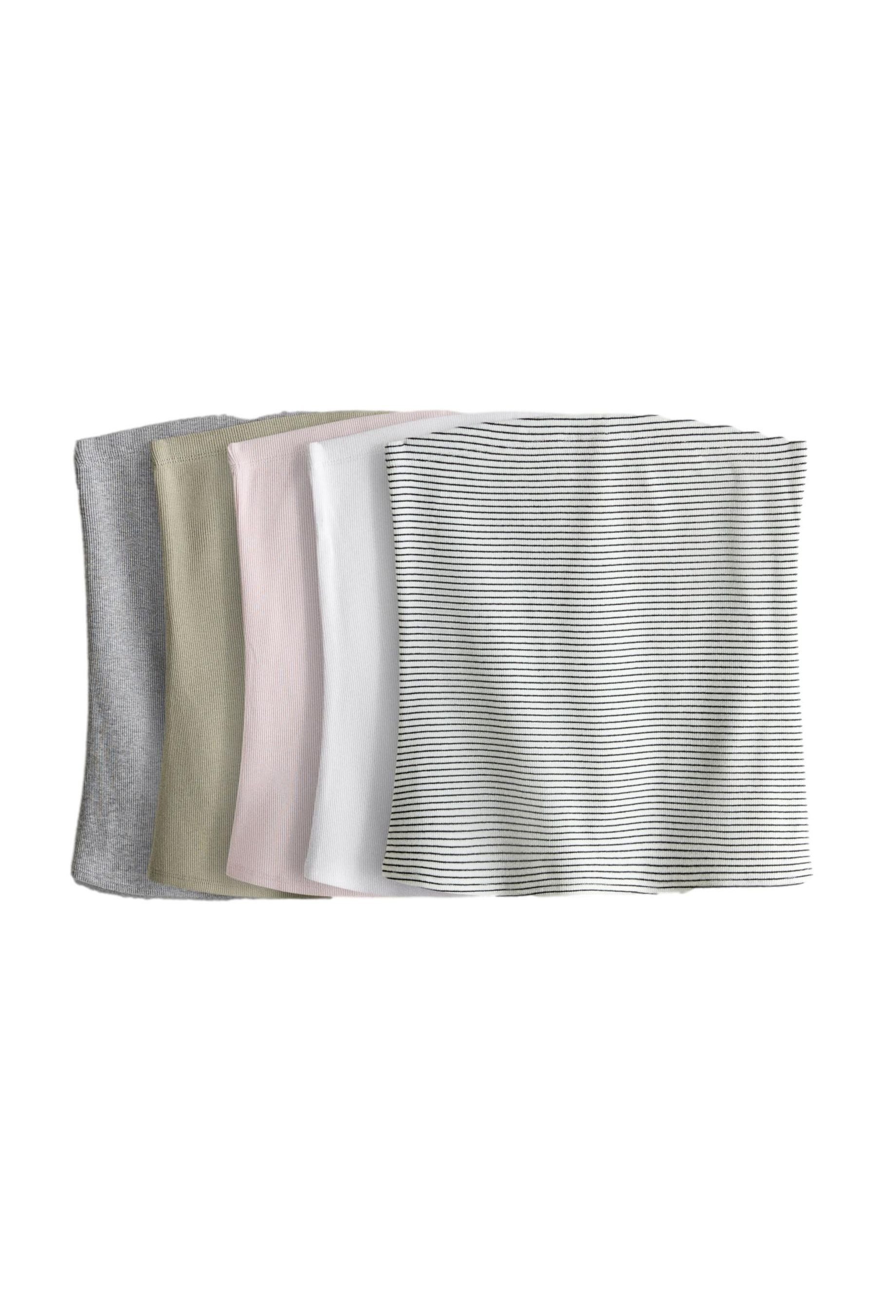 The Set Bandeautop 5er-Pack The Set Gerippte Bandeau-Tops (5-tlg)