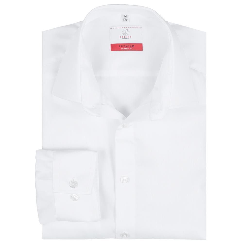 GREIFF Langarmhemd Greiff Corporate Hemd PREMIUM Herren OEKO TEX® Comfort Fit Weiß