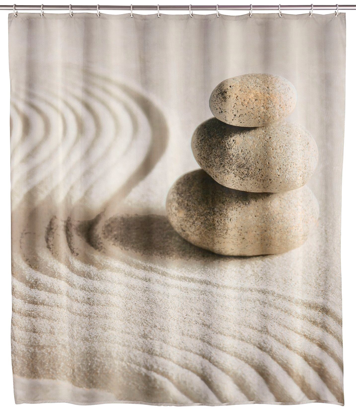 WENKO Duschvorhang Sand and Stone Breite 180 cm, Höhe 200 cm